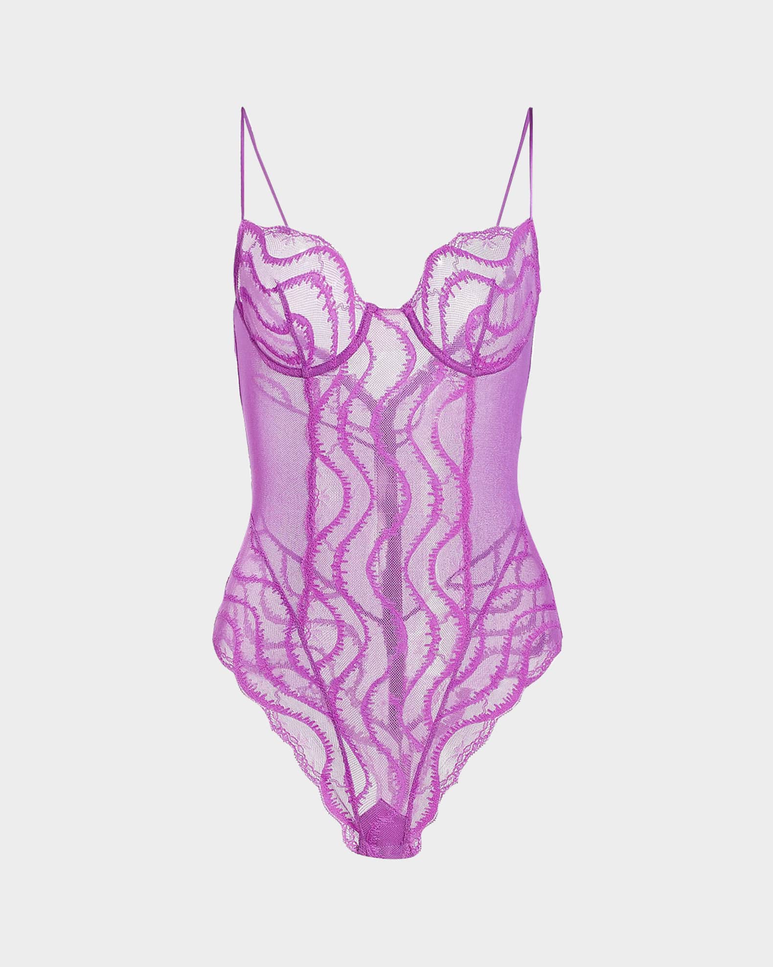 Kiki De Montparnasse Leche Moi Embroidered Tulle Bodysuit | Neiman