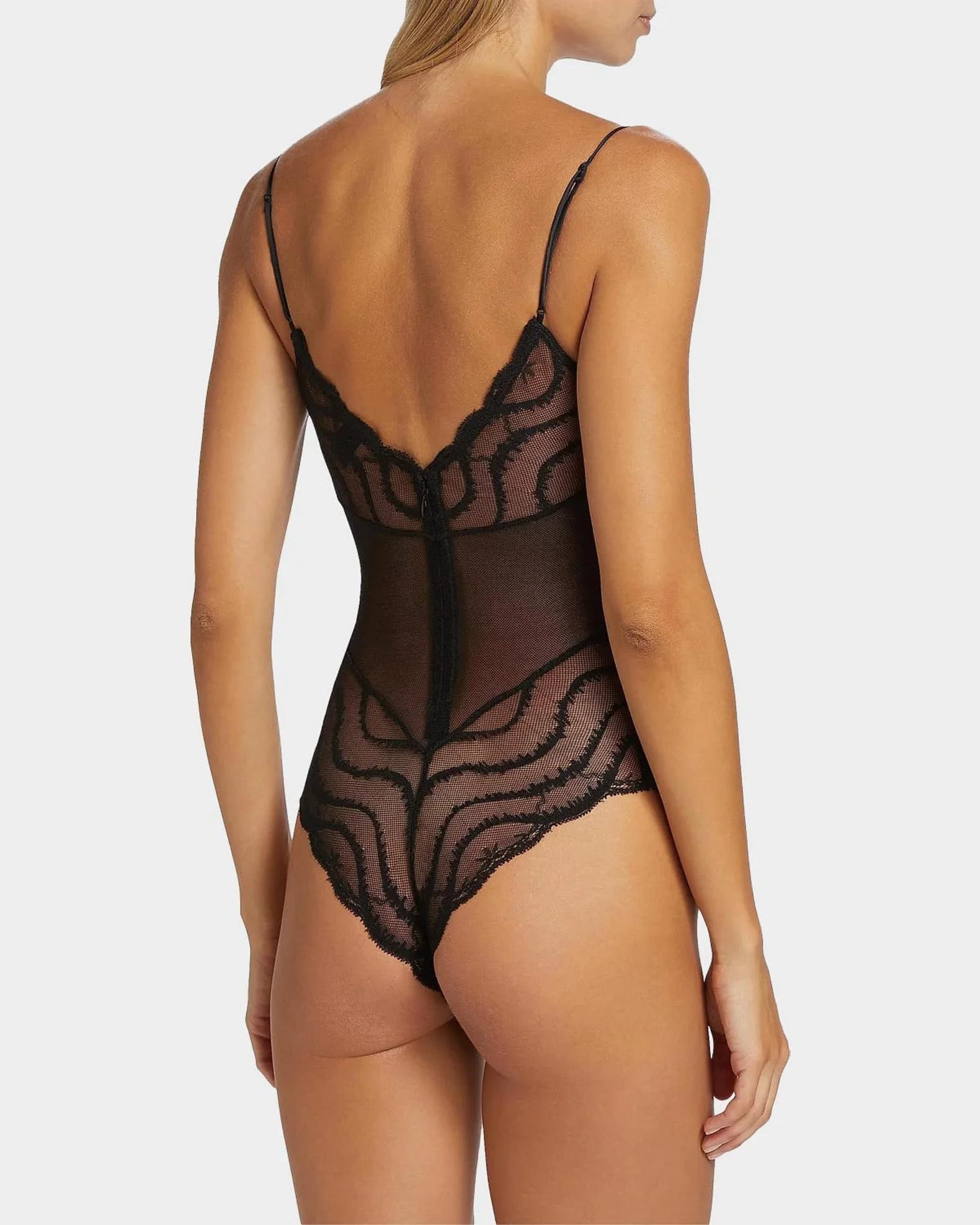 Kiki De Montparnasse Leche Moi Embroidered Tulle Bodysuit | Neiman