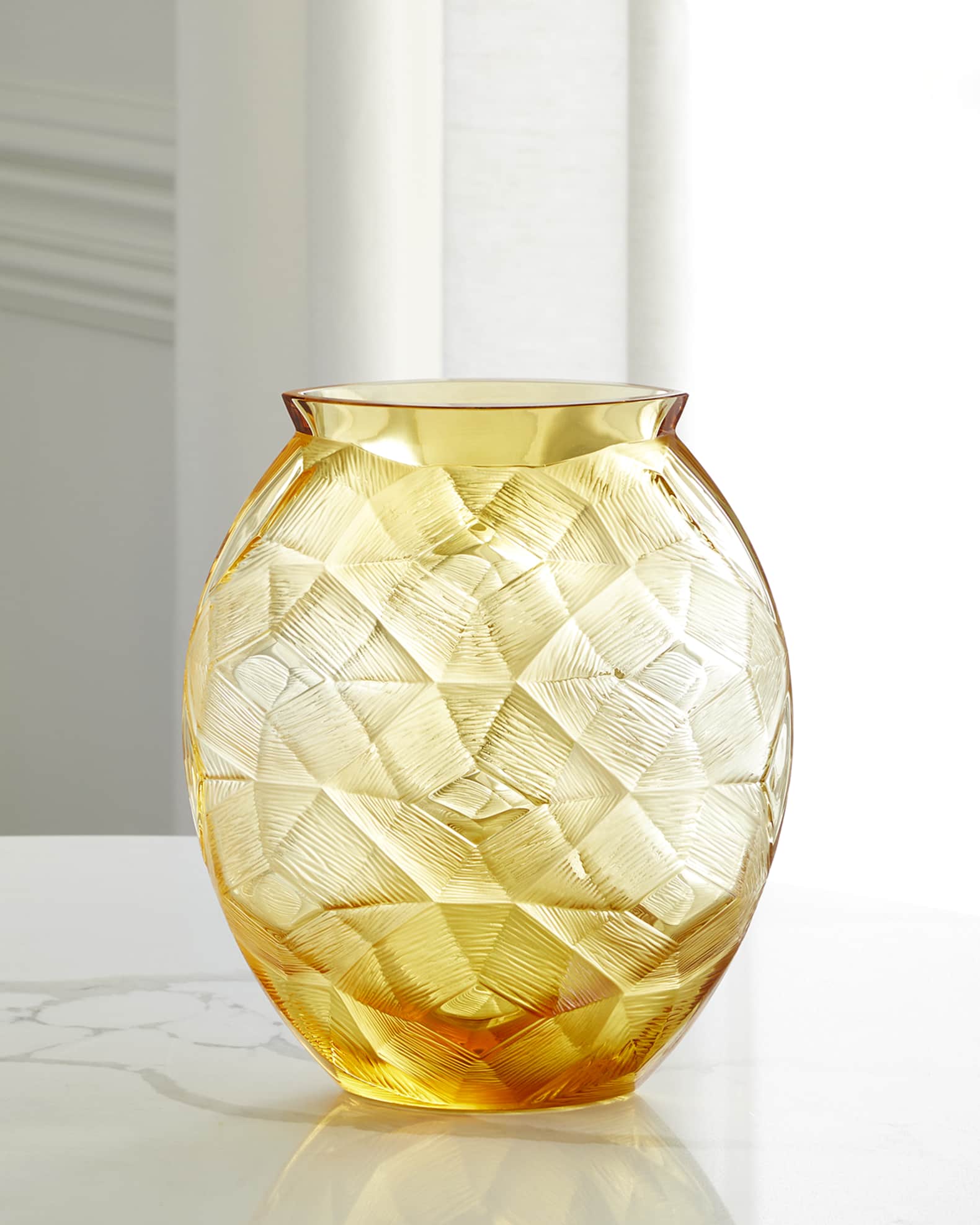 Lalique Amber Turtle Vase - 10"