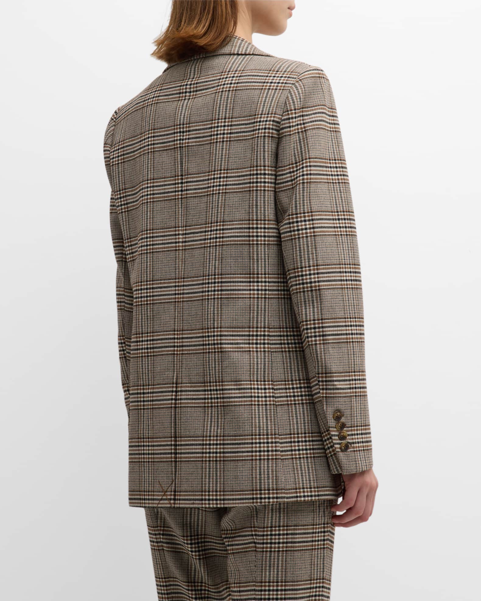 Varsity Jacket: Oatmilk/Black Glen Plaid