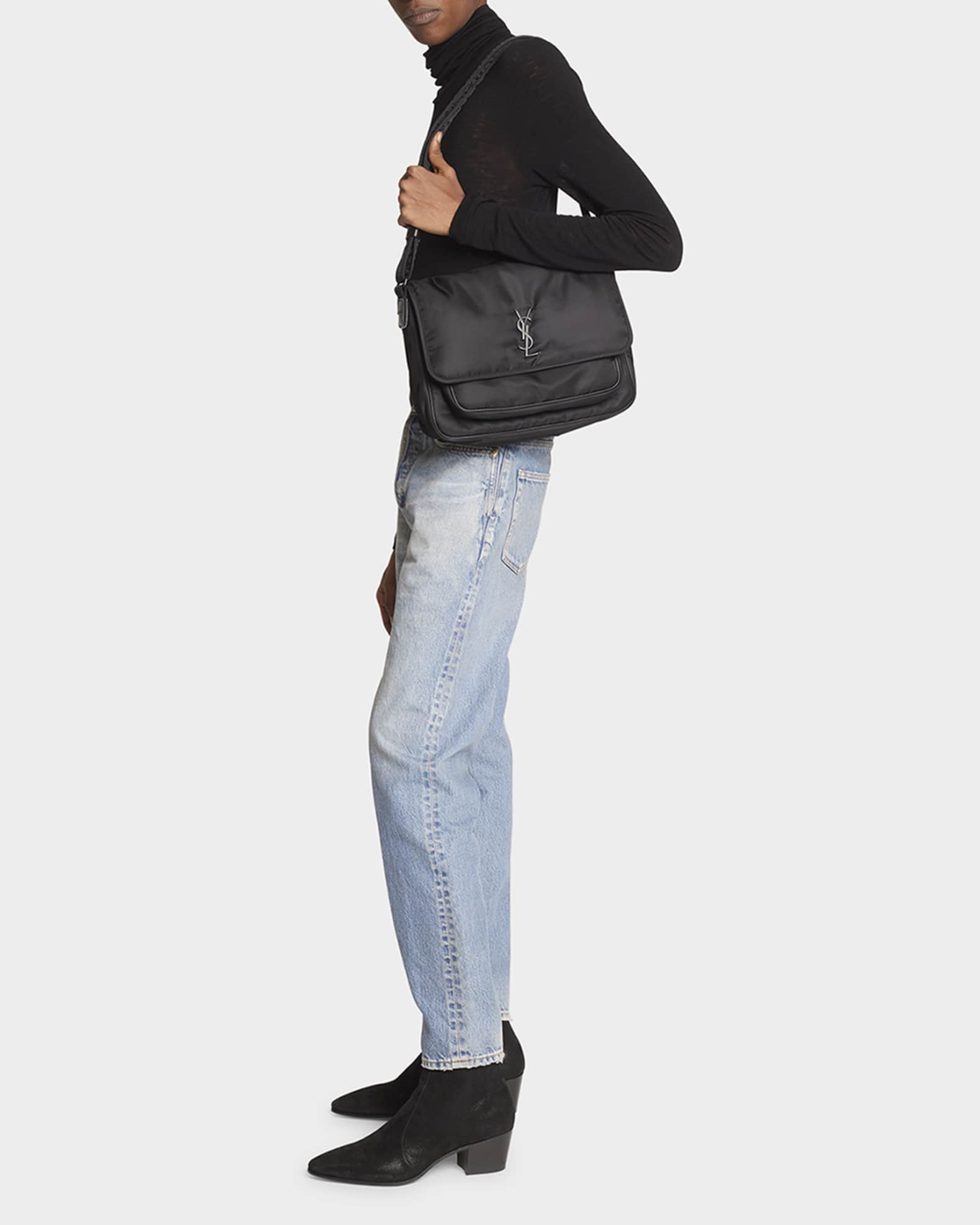 Saint Laurent Men s Niki Nylon Messenger Bag Neiman Marcus