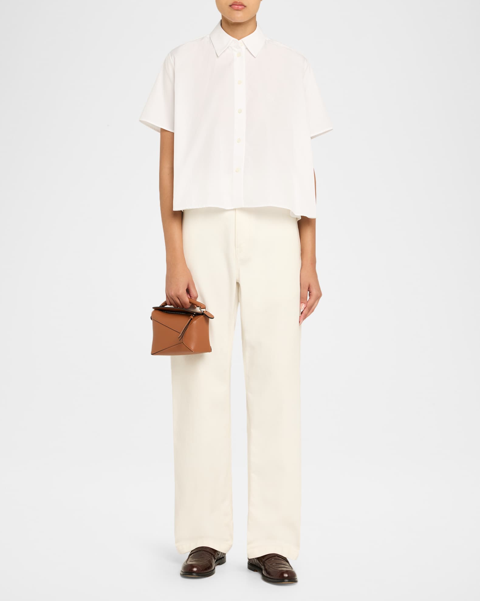 Loewe x Paula's Ibiza Puzzle Edge Mini Top-Handle Bag in Leather