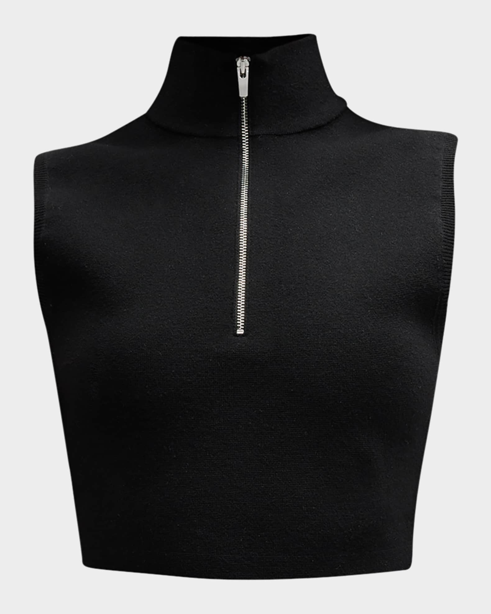Zip front crop top deals