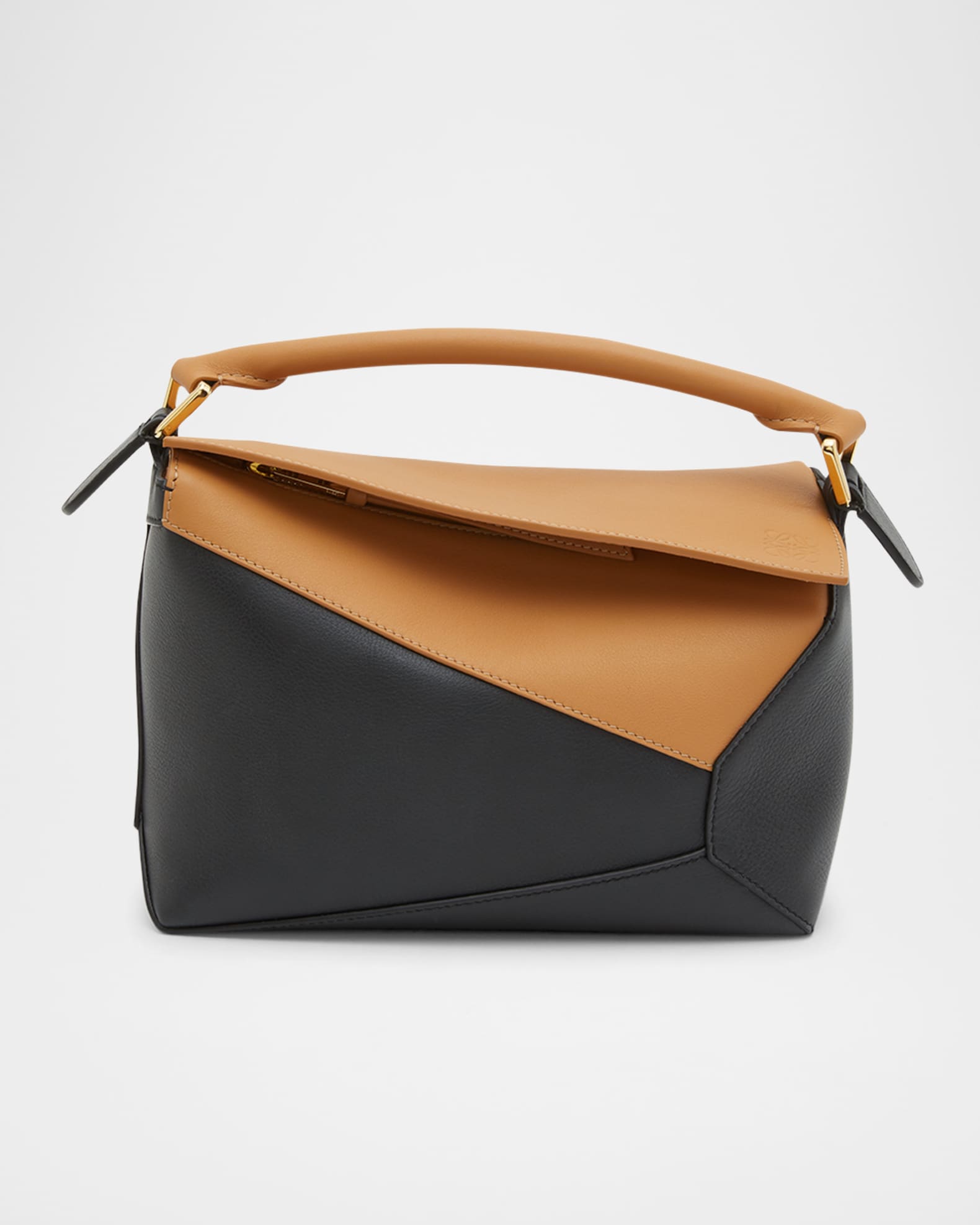 Loewe Puzzle Edge Small Top-Handle Bag in Bicolor Leather