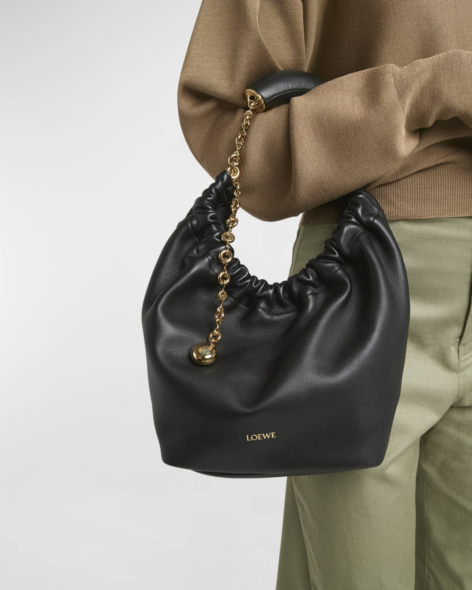 Loewe Squeeze Small Shoulder Bag in Napa Leather | Neiman Marcus