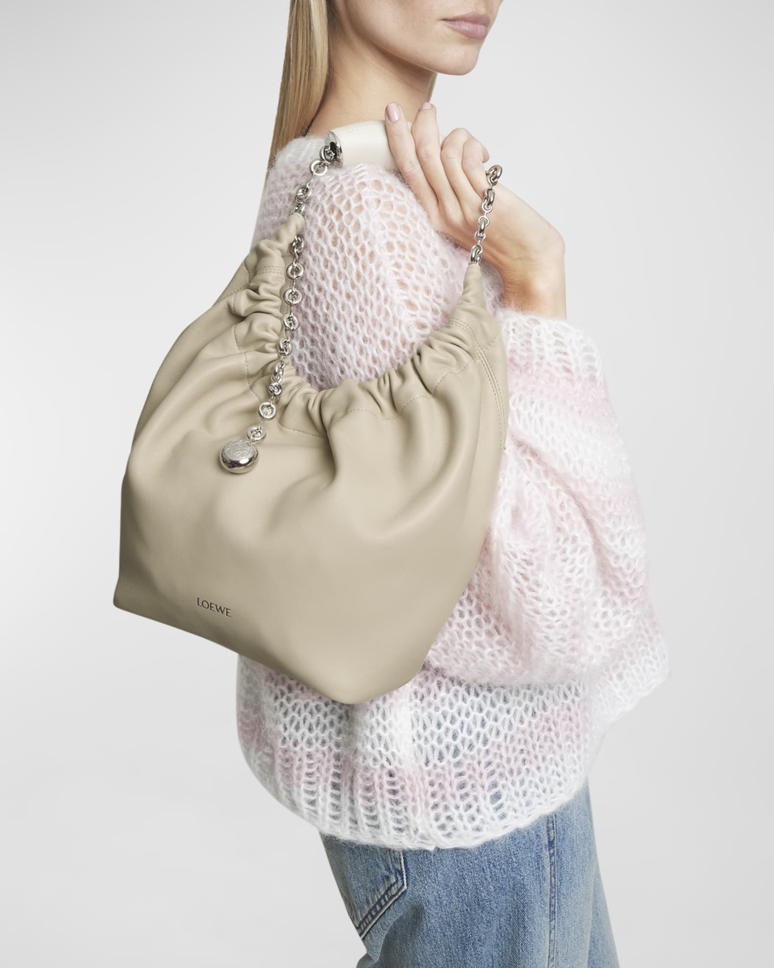 Loewe Squeeze Small Shoulder Bag in Napa Leather | Neiman Marcus