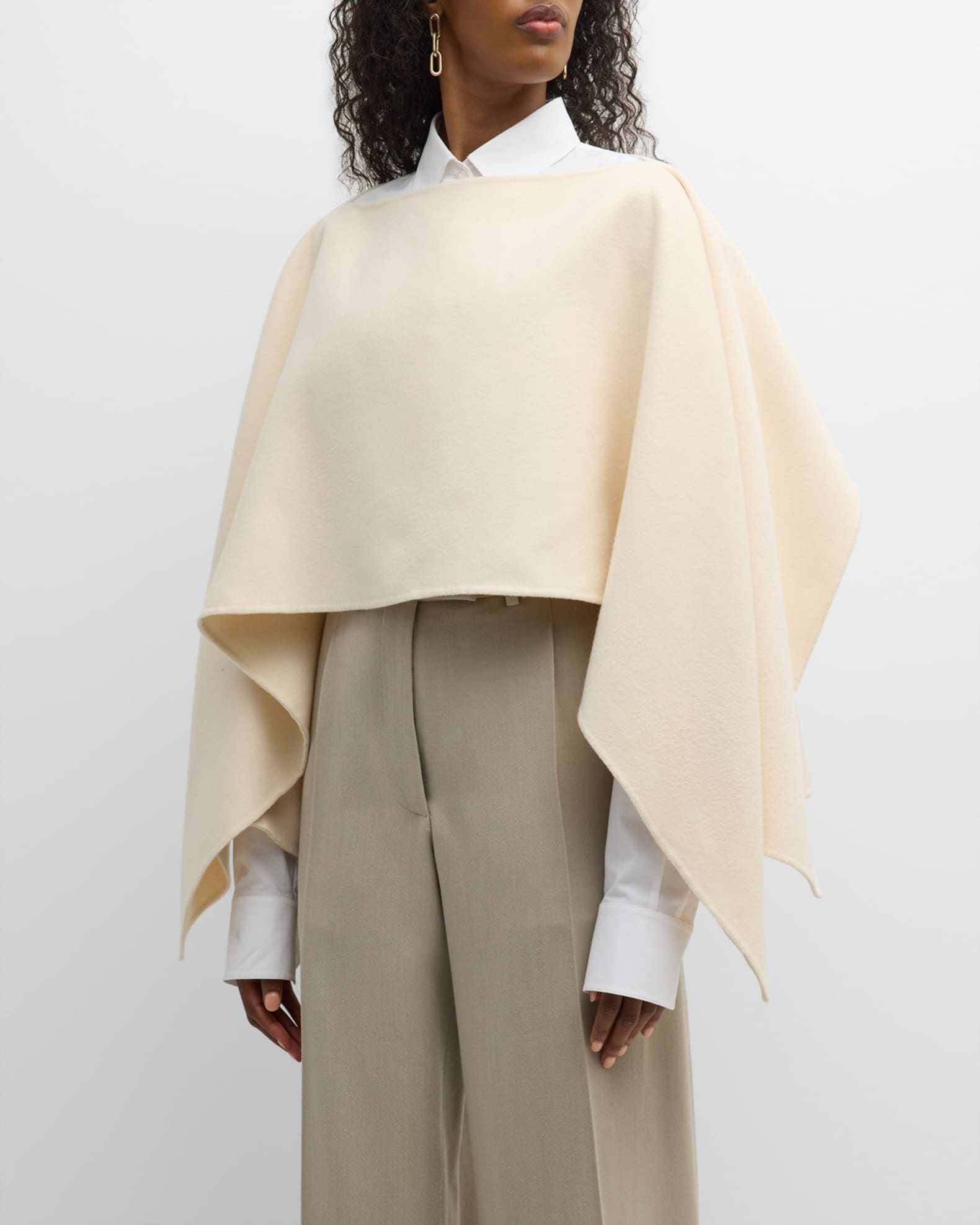 THE ROW Karin Cashmere Crop Poncho Top Neiman Marcus