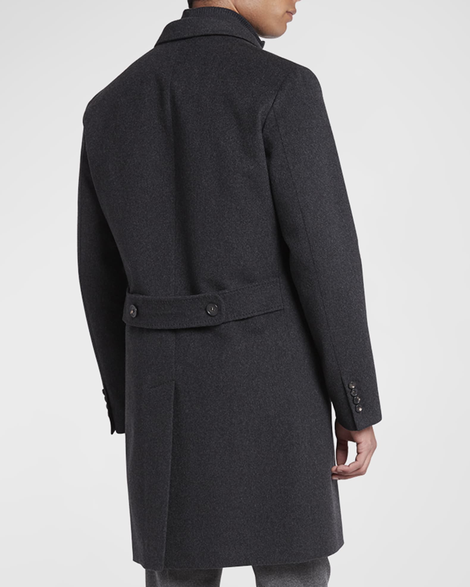 Loro Piana Men s Martingala Cashmere Overcoat with Inset Zip