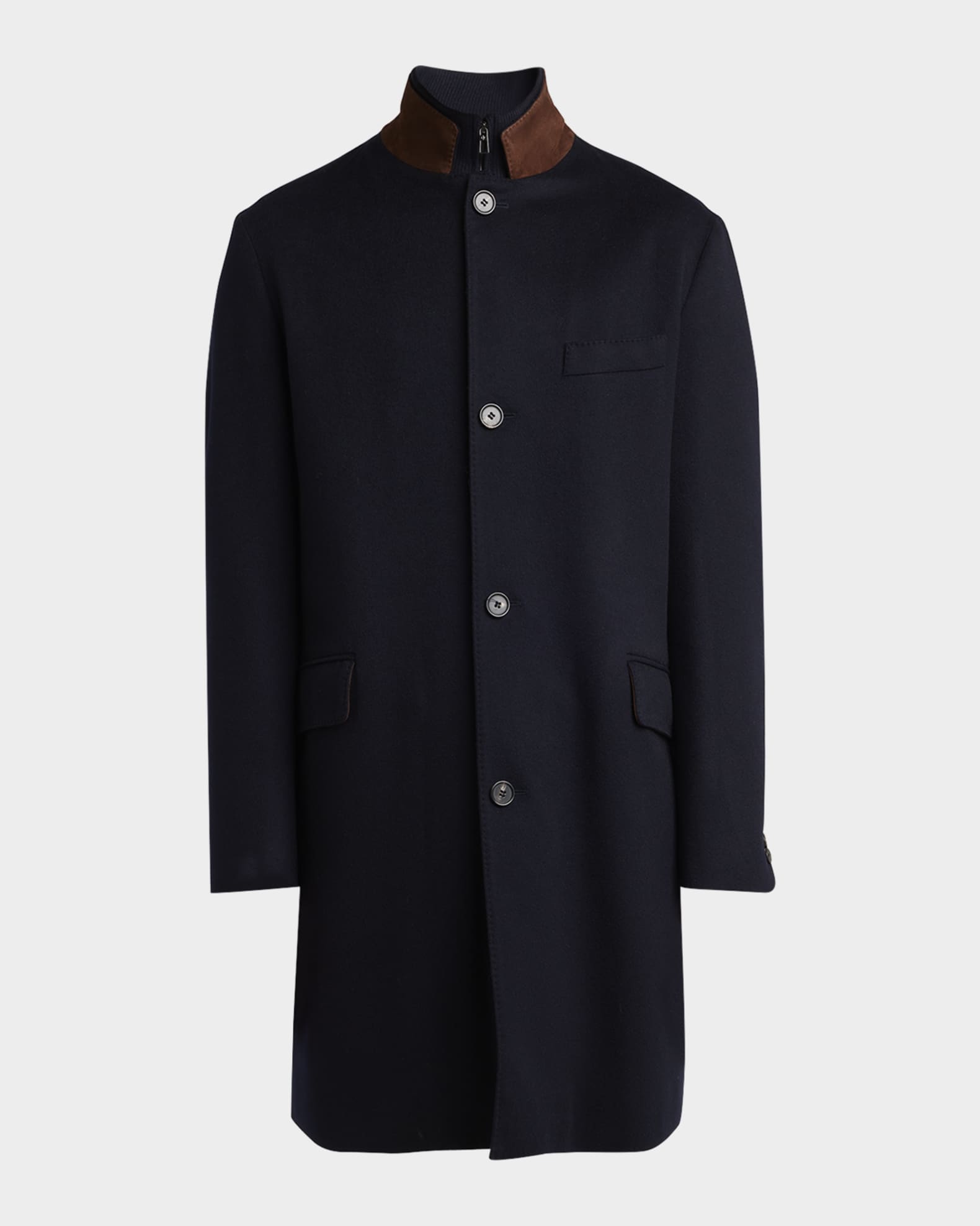 Men's Martingala Cashmere Overcoat with Inset Zip 0