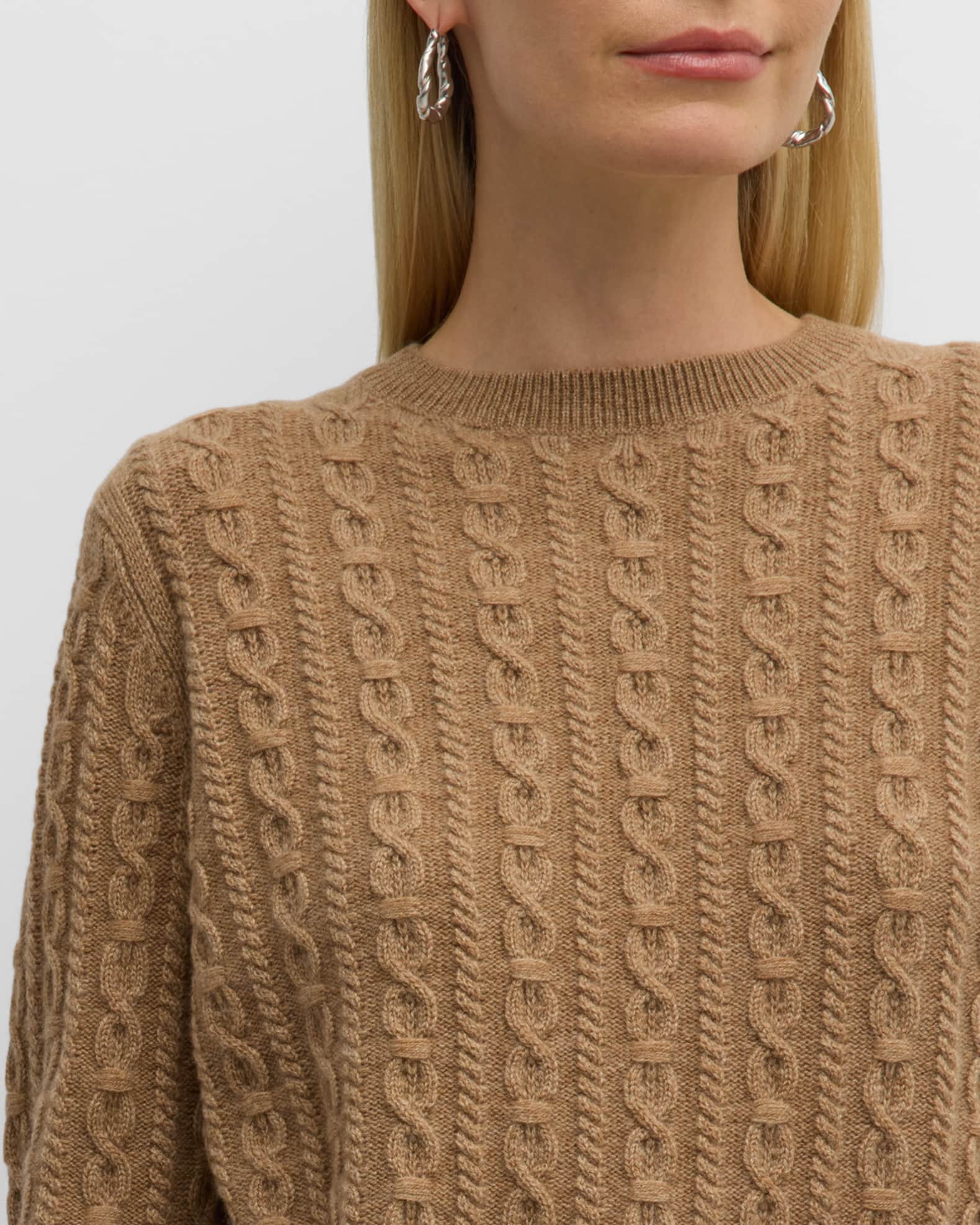 Lafayette 148 New York Cashmere Cable-Knit Sweater | Neiman Marcus