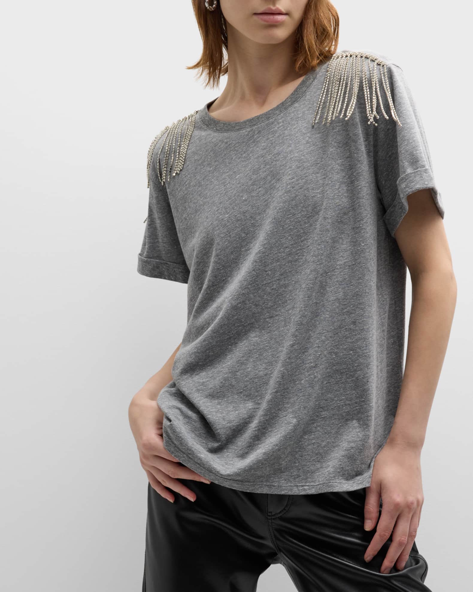 Cinq a Sept Rhinestone Fringe Bree Tee main image 0