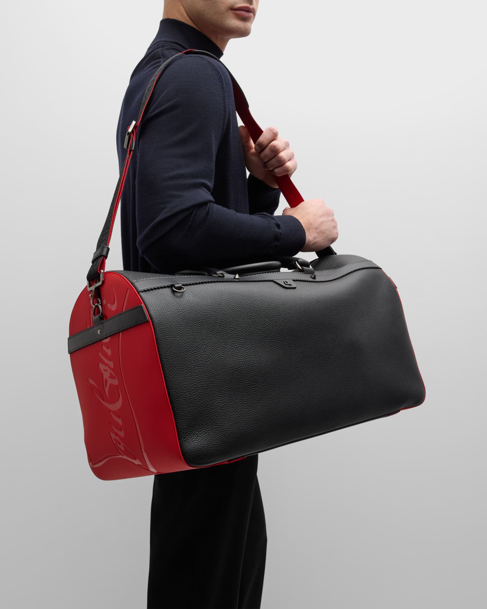 Christian Louboutin Men's Ruisbuddy Leather Duffel Bag | Neiman Marcus