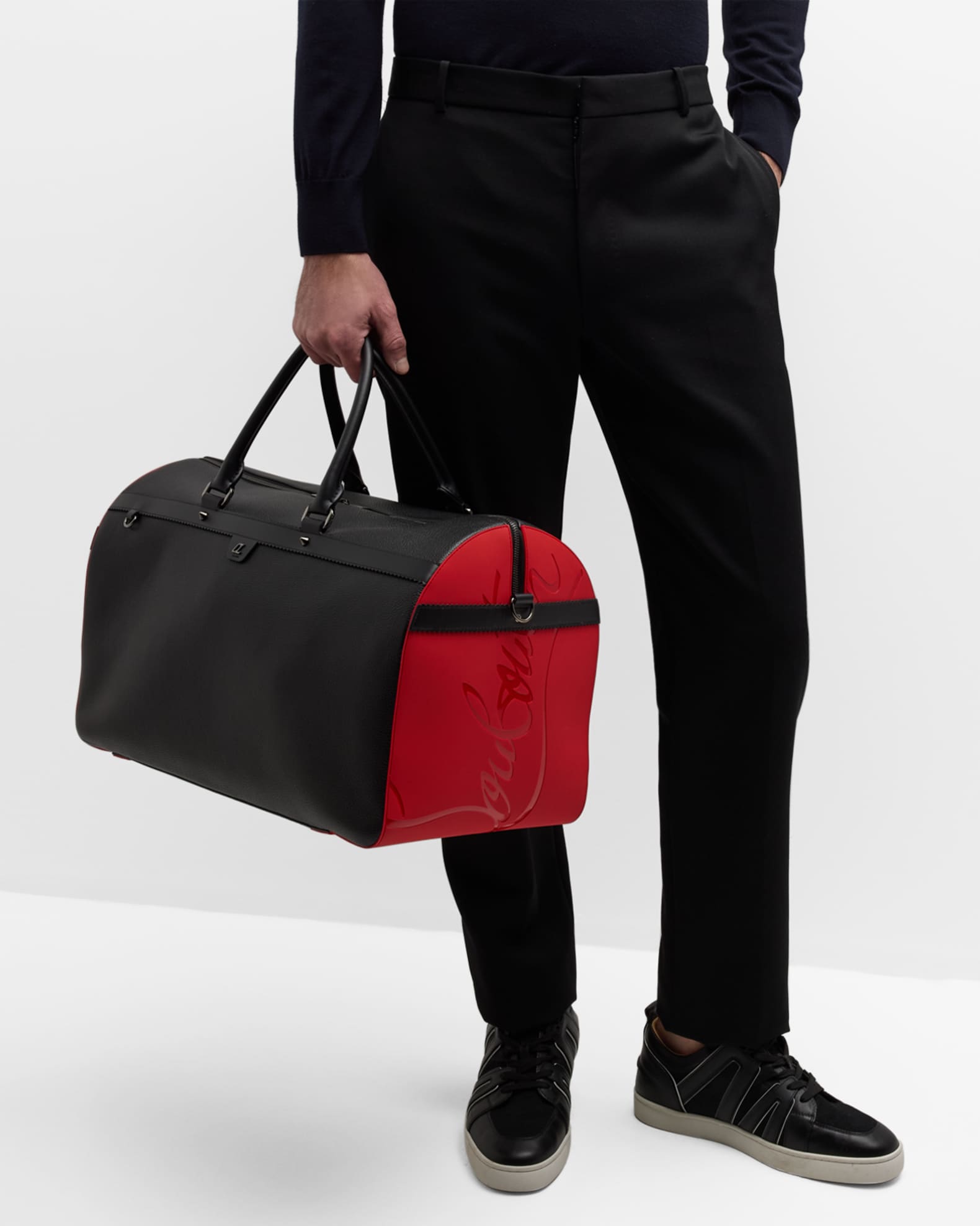 Christian Louboutin Men's Ruisbuddy Leather Duffel Bag | Neiman Marcus