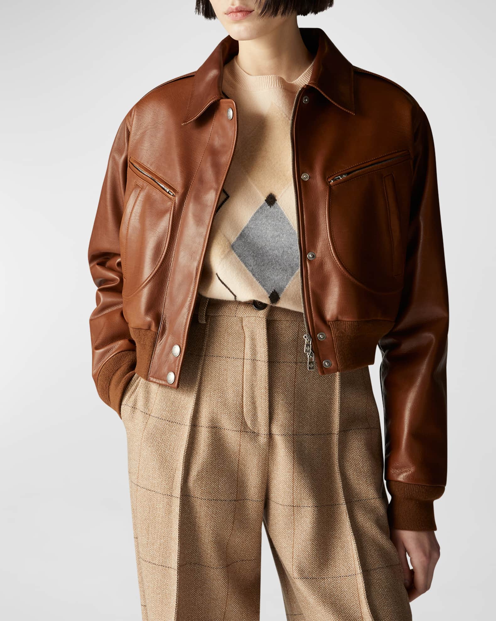 Loro Piana Roldan Soft Calf Leather Bomber Jacket | Neiman Marcus