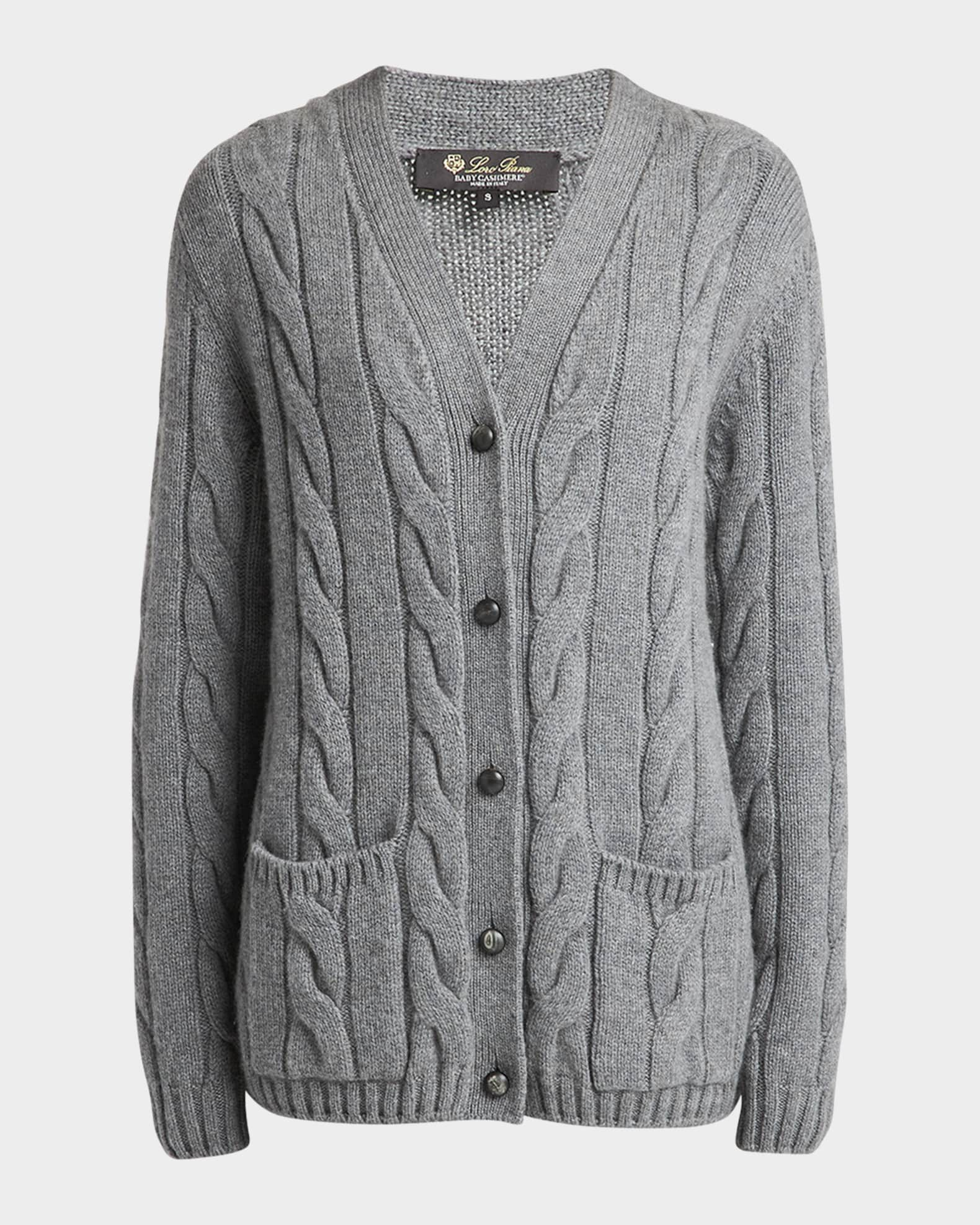 Loro Piana Napier Cashmere CableKnit Cardigan Neiman Marcus