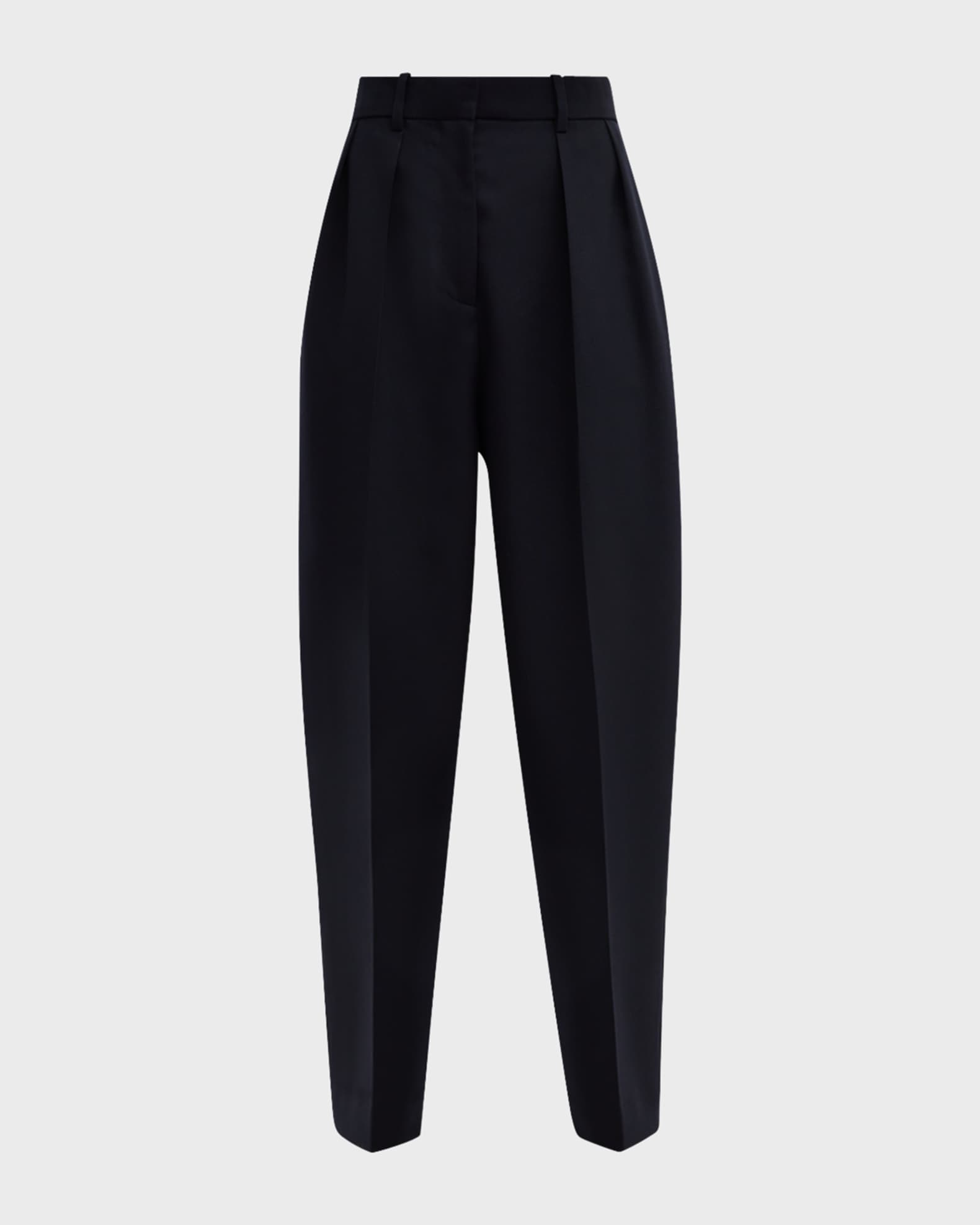 High-rise tapered wool pants