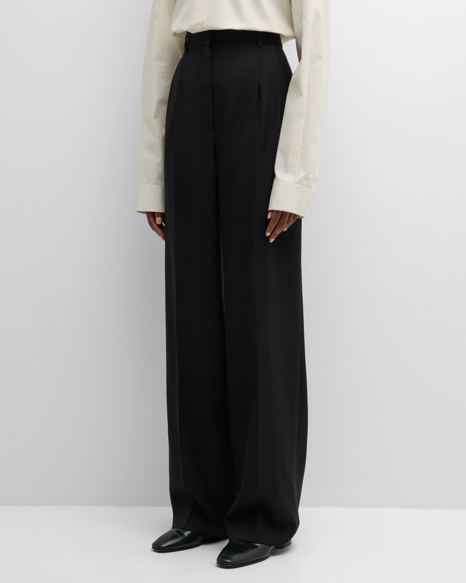 THE ROW Babilon Pleated Straight-Leg Trousers