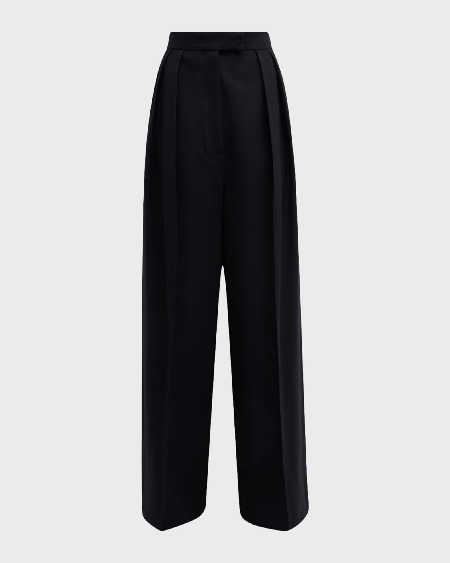 THE ROW Crissi High-Rise Double-Pleated Wide-Leg Crepe Pants