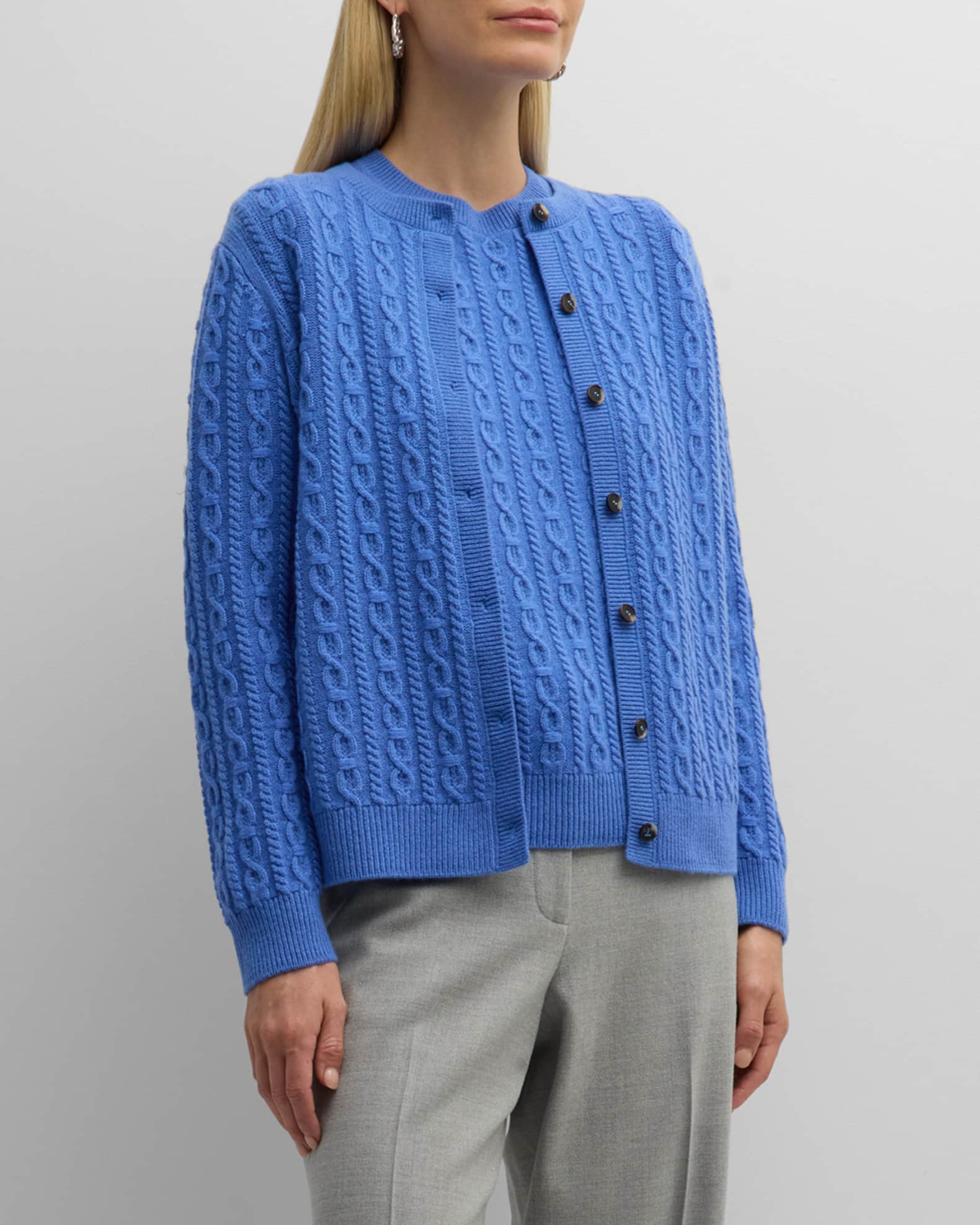 Louis Vuitton Sequin Embellished Long Cardigan Blue Cashmere