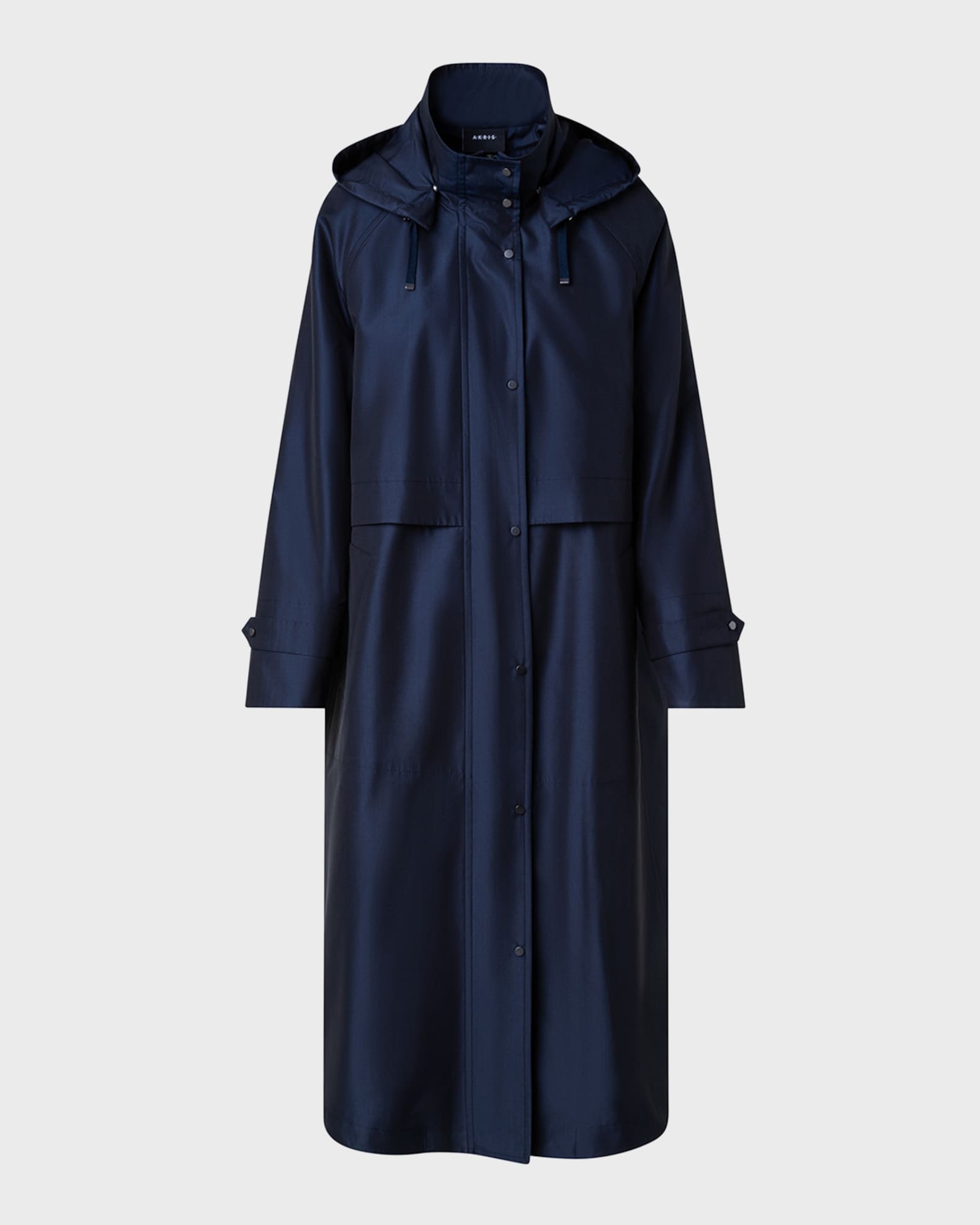 Akris Detachable Hooded Silk Taffeta Coat With Detachable Padded Lining