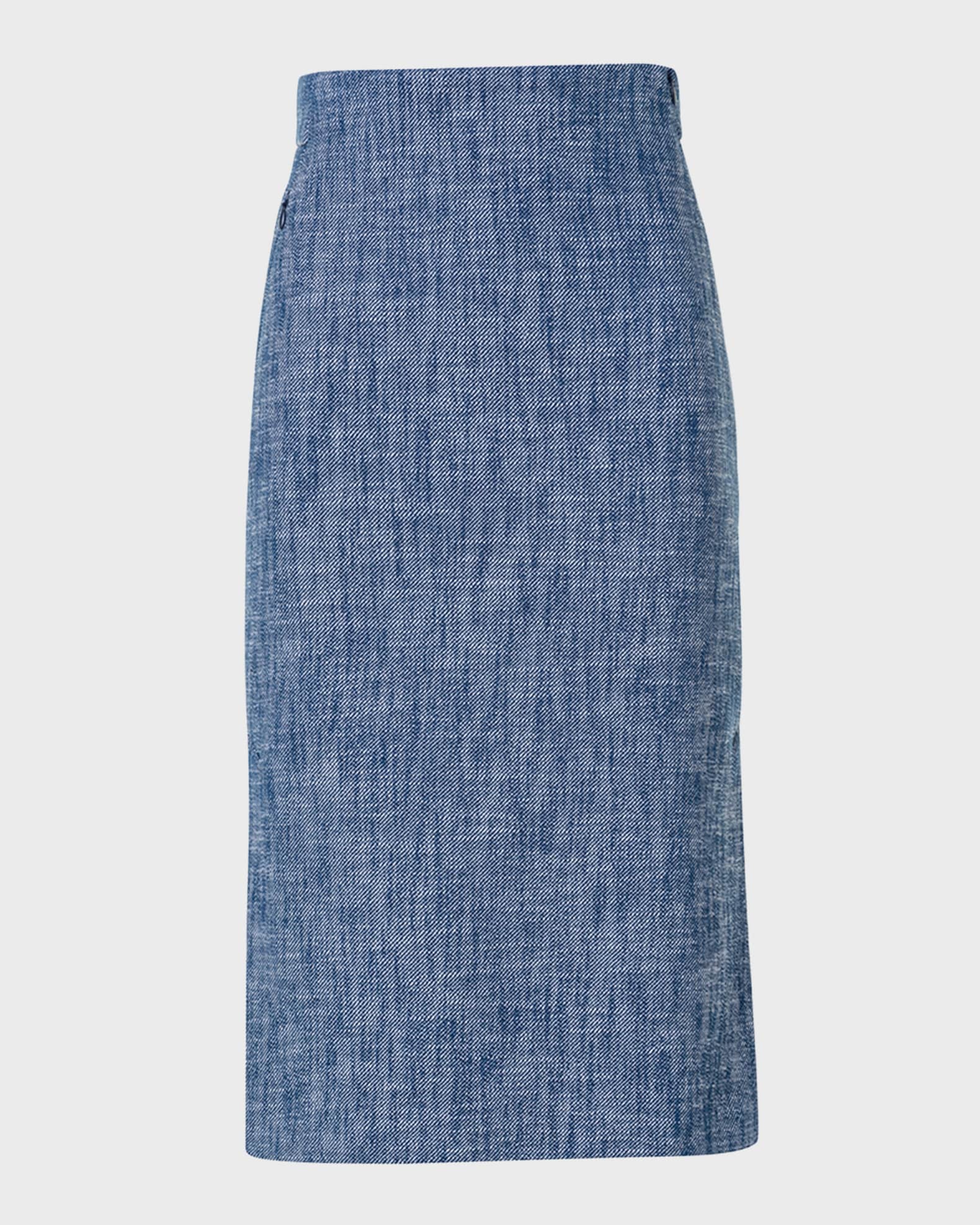 Mocca Color Ankle-Length Pencil Skirt with Side Slit