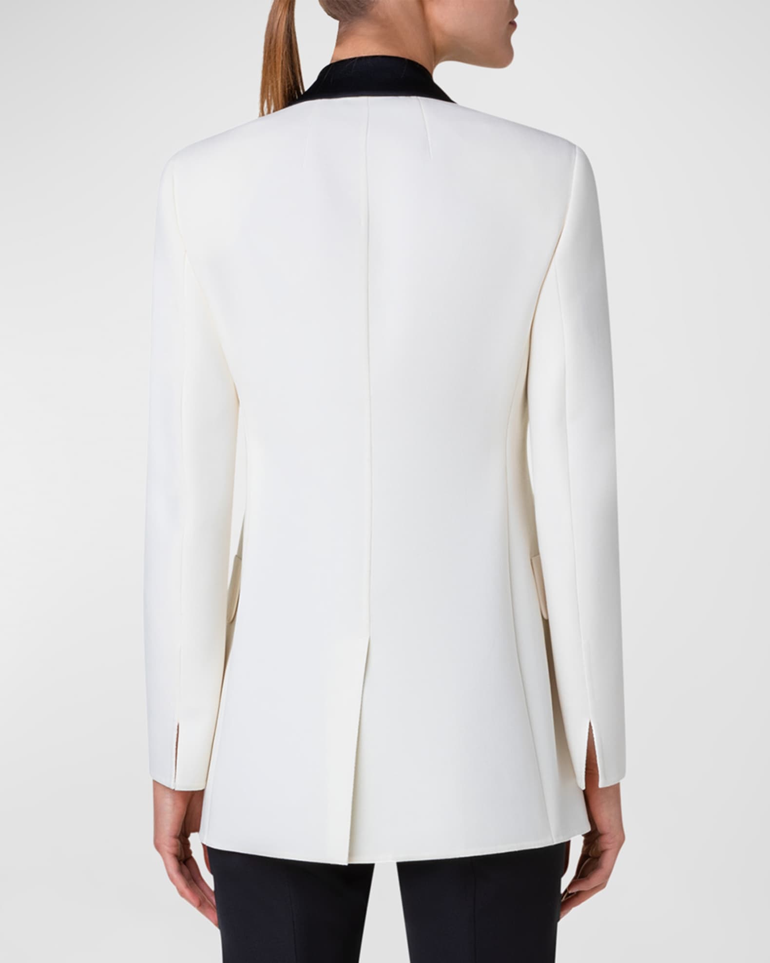 White blazer black lapel womens online