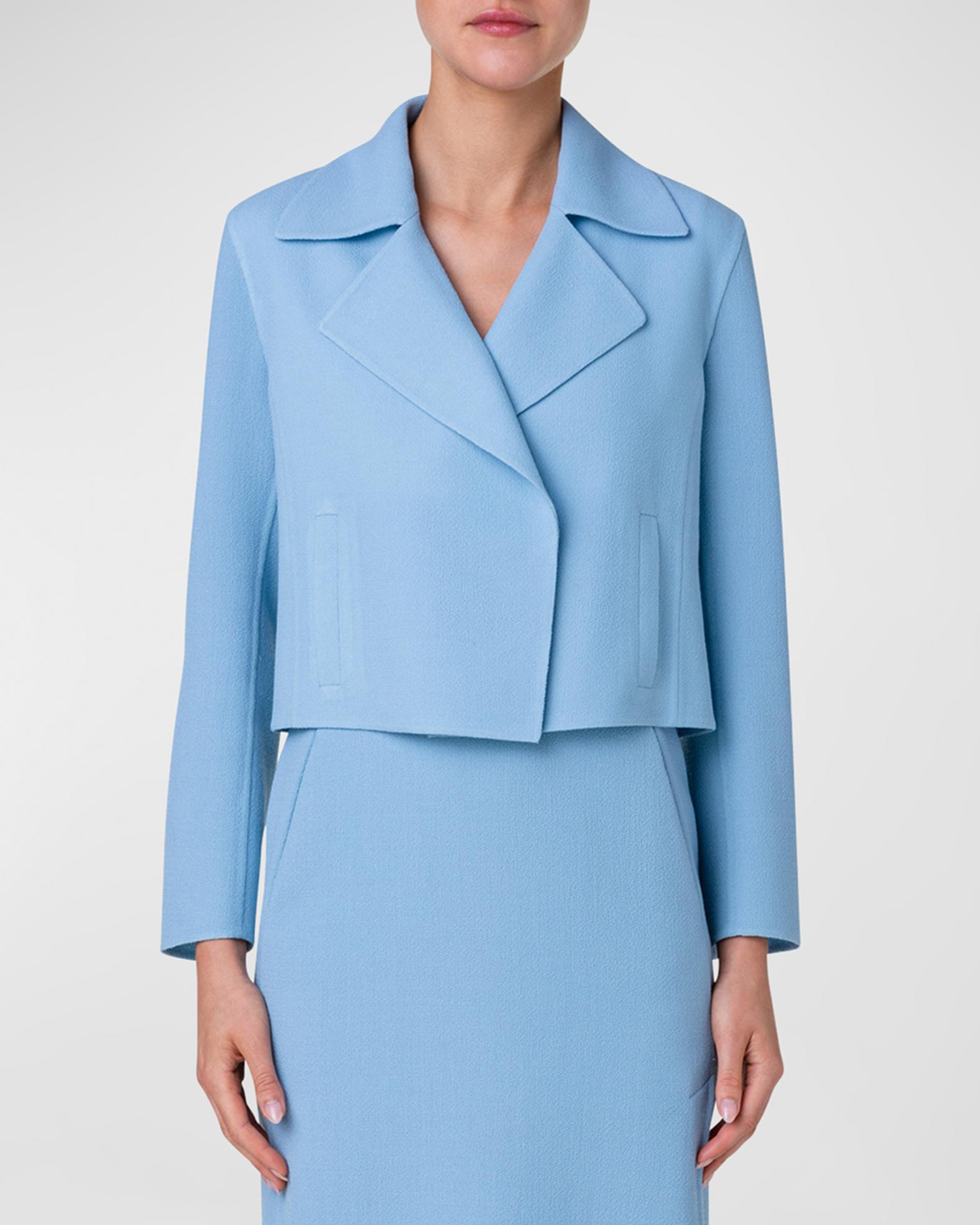 Akris Crepe Wool Short Jacket | Neiman Marcus