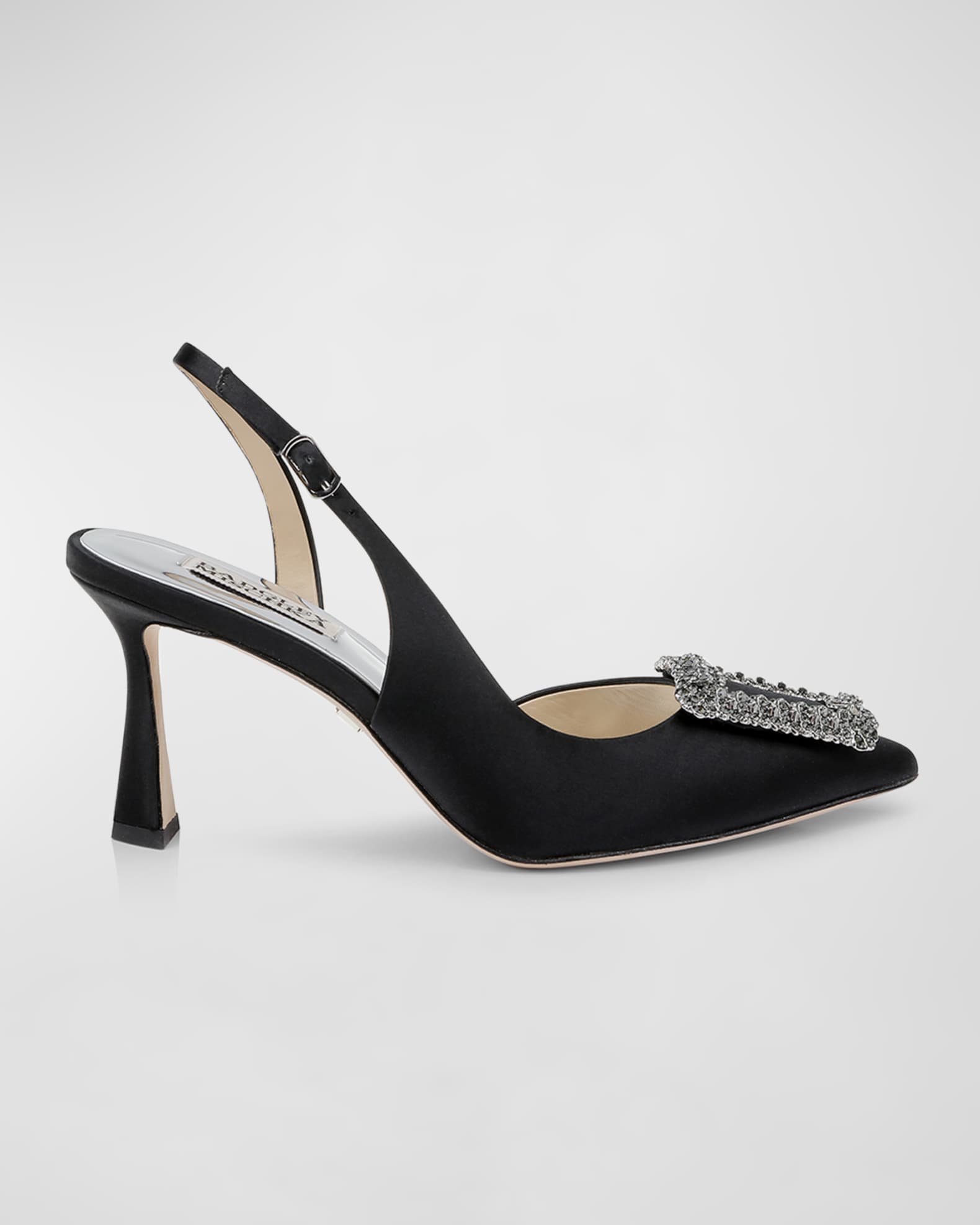 Badgley Mischka Enida Satin Buckle Slingback Pumps Neiman Marcus