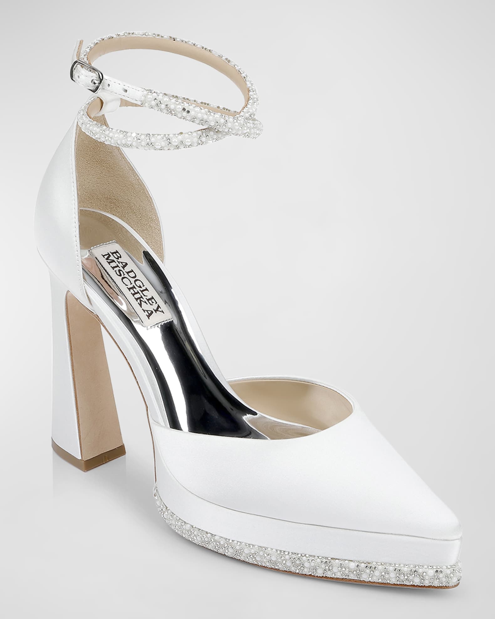 Eliana Embellished Satin Cocktail Pumps