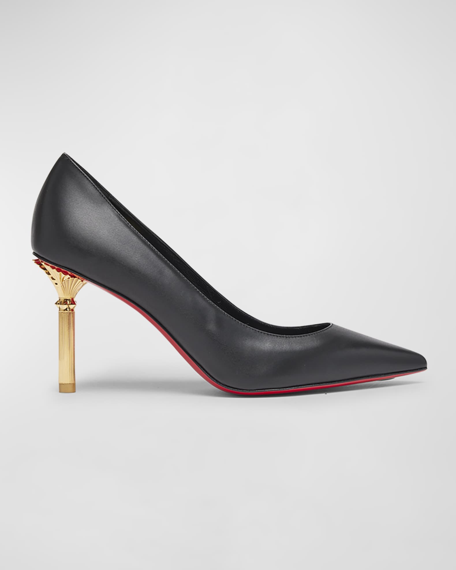 Lacquered women's black work boots with a red sole