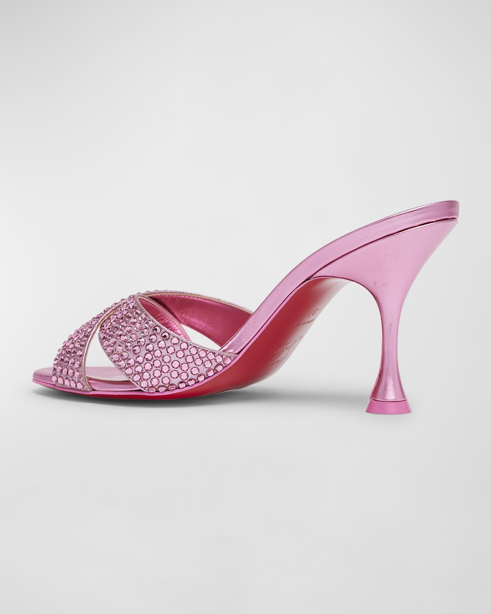 Christian Louboutin Mariza Is Back Strass Red Sole Crisscross Sandals ...
