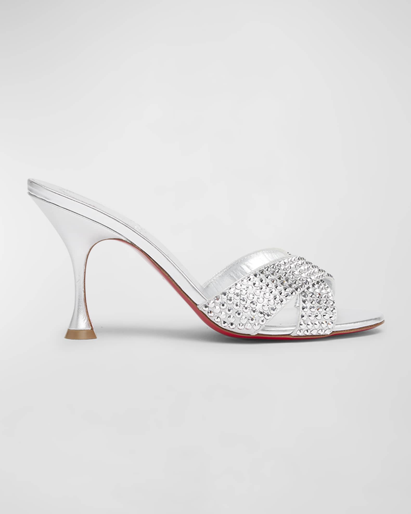 christian louboutin logo crisscross red sole flat sandals