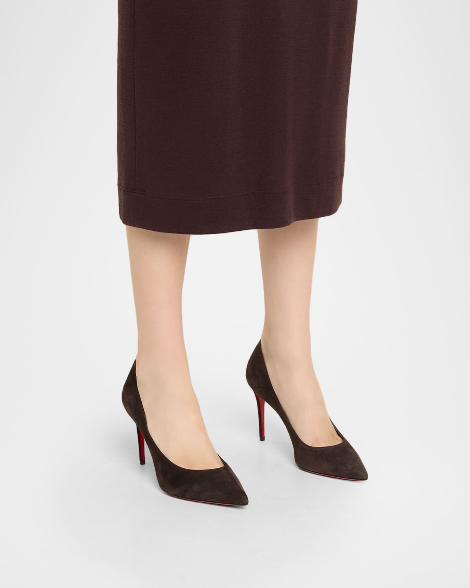 Christian Louboutin 85mm Kate Suede Classic Pumps | Neiman Marcus