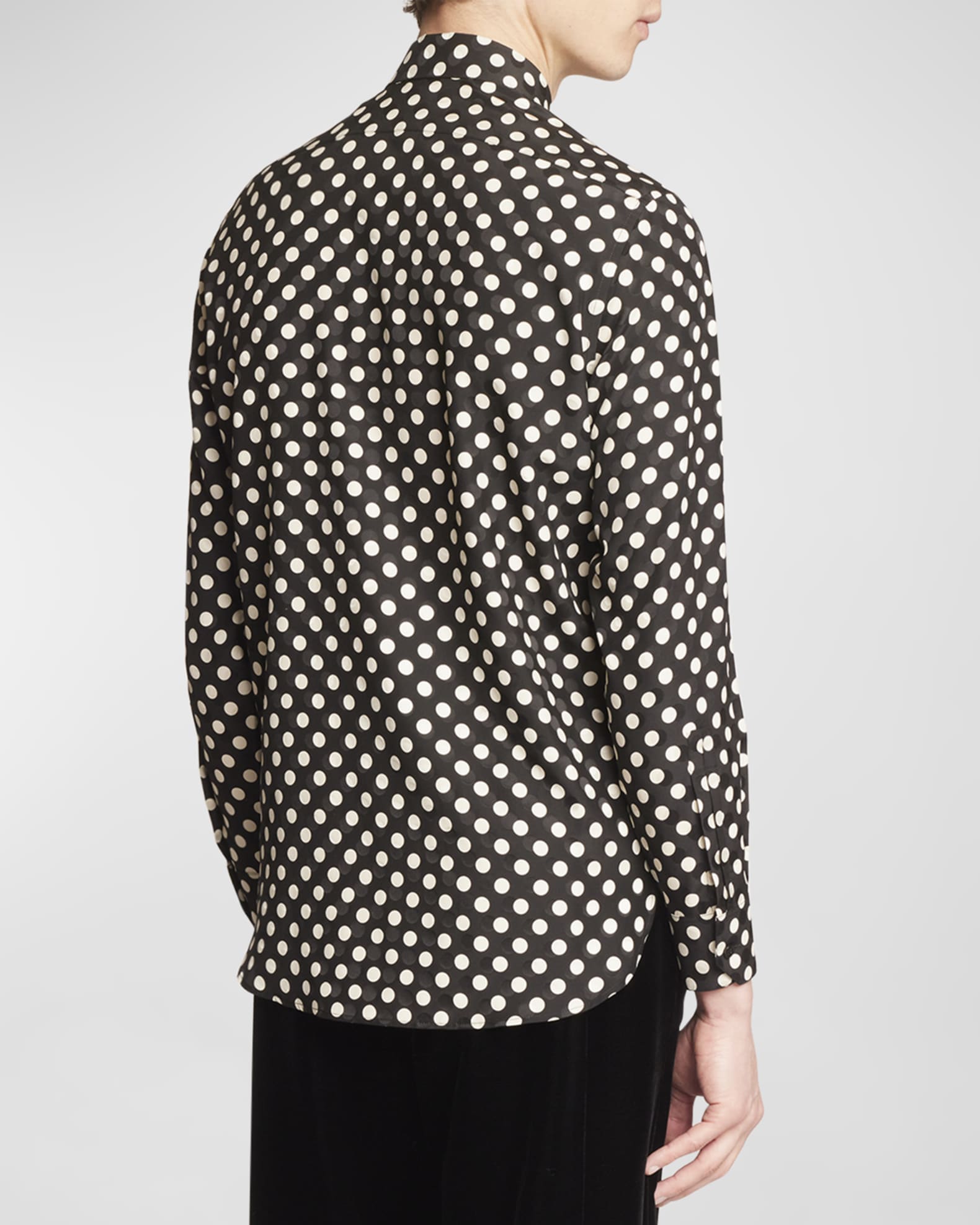 Men's Polka Dot Silk Sport Shirt