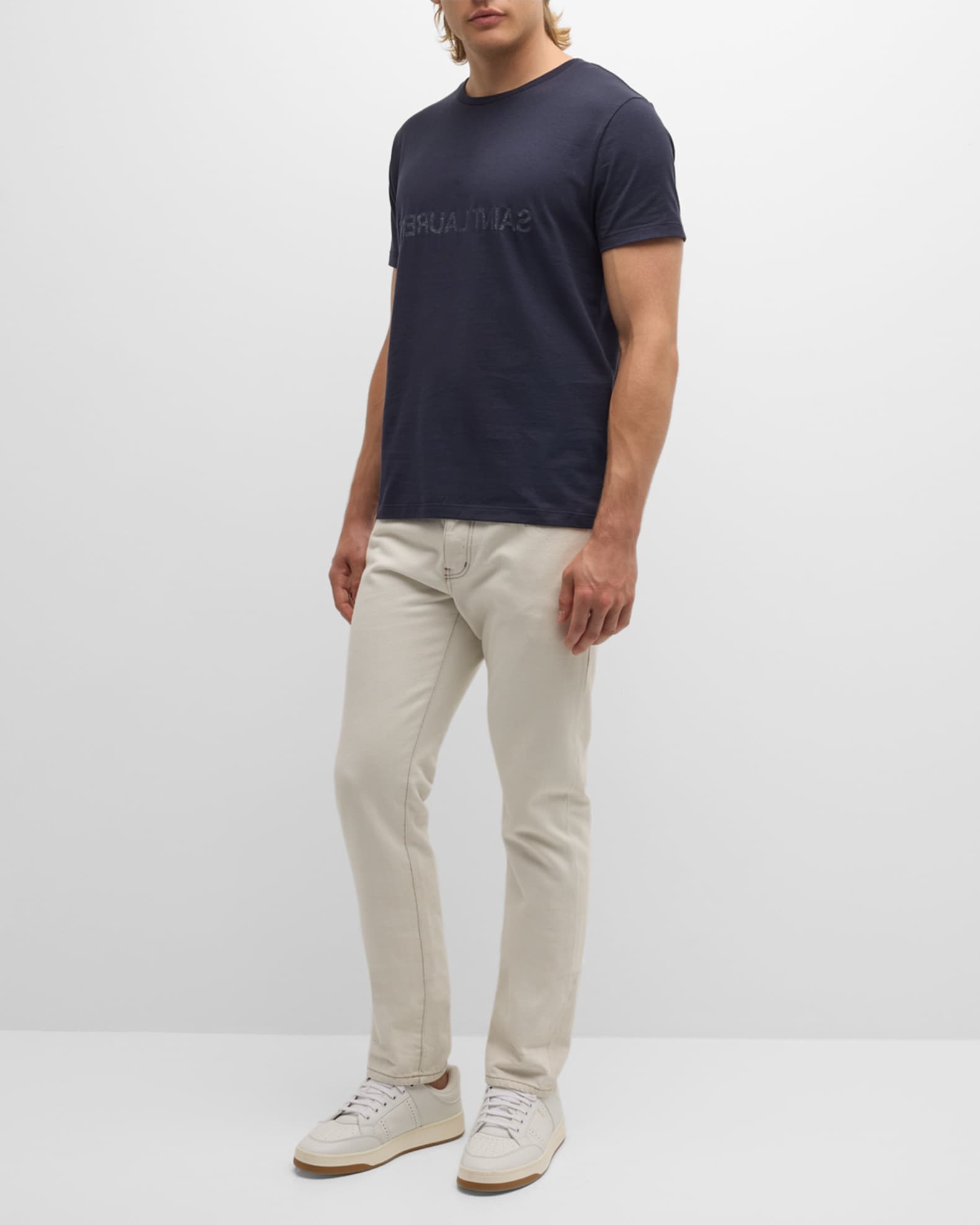 Saint Laurent Men's Reversed Logo T-Shirt | Neiman Marcus