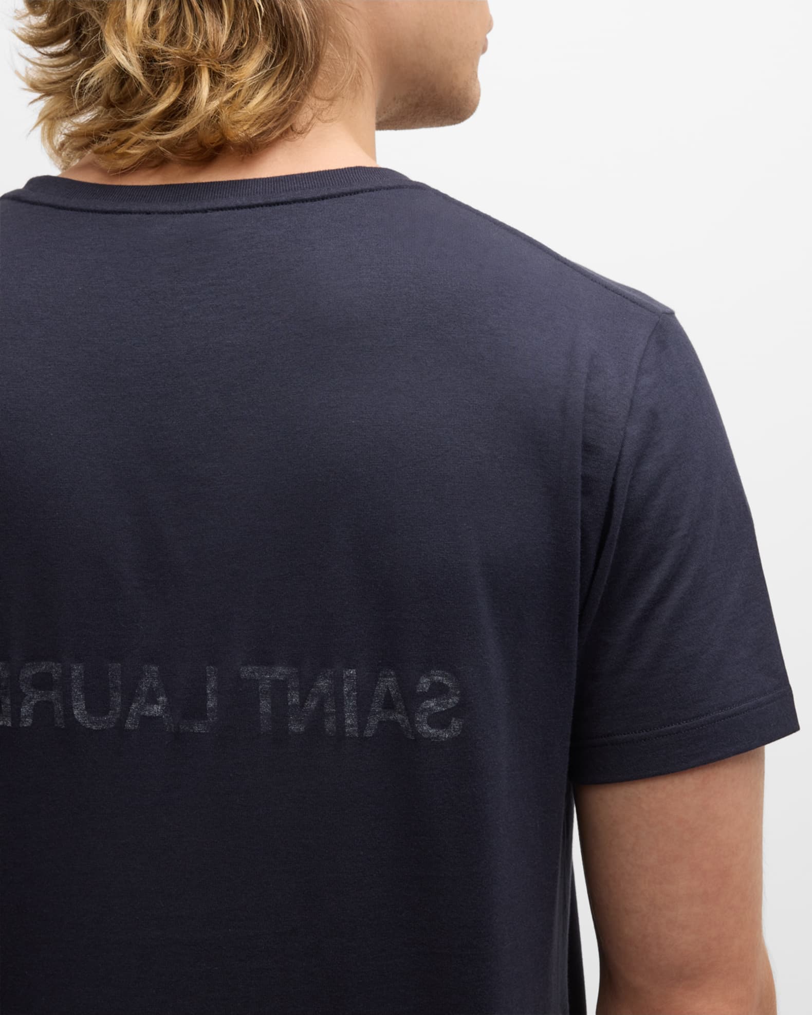 Saint Laurent Men's Reversed Logo T-Shirt | Neiman Marcus