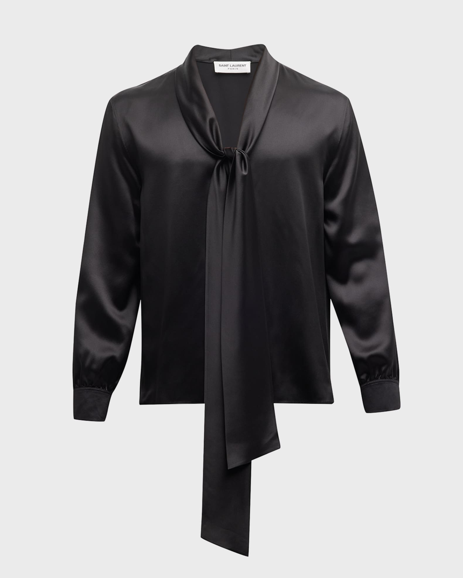 Saint Laurent Men's Silk Shirt with Bow