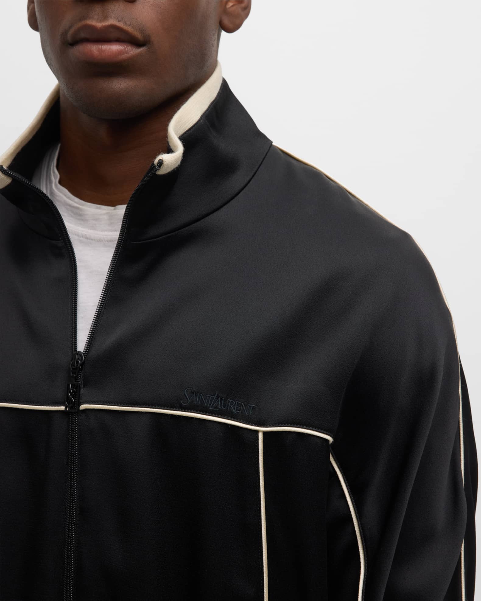 Men's Piped Satin Track Jacket