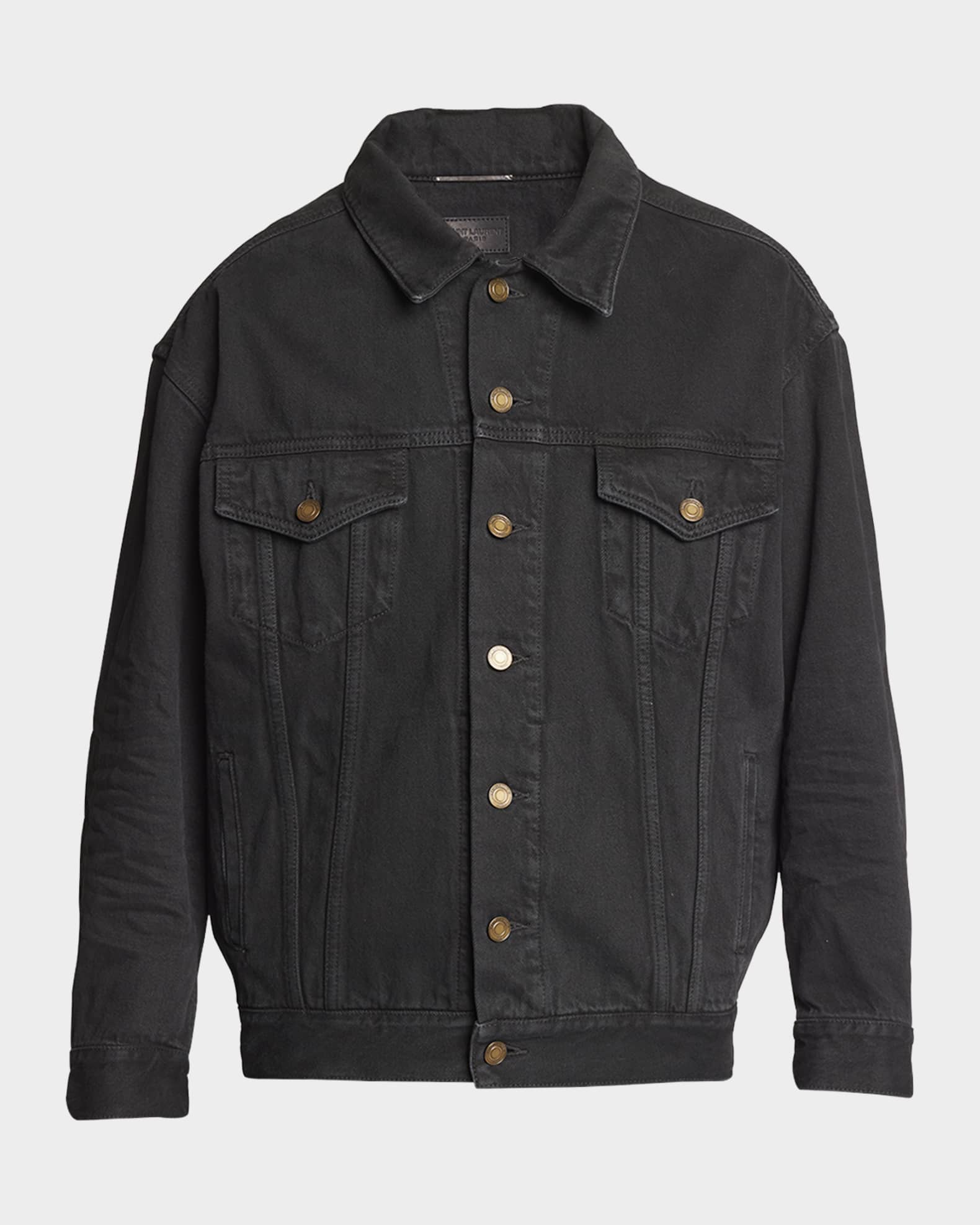 Saint laurent corduroy collar denim jacket hotsell