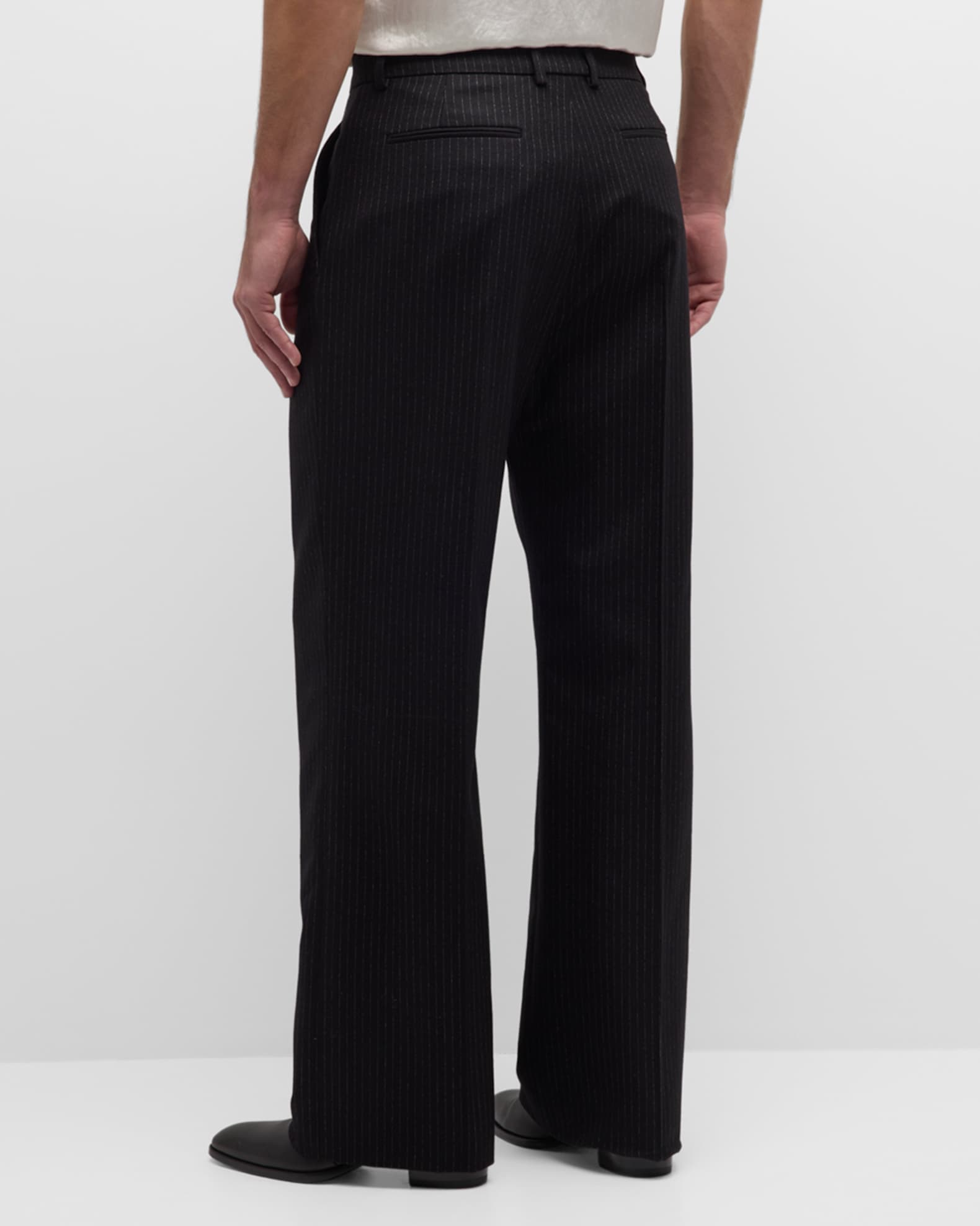 Saint Laurent Men's Pinstripe Flannel Trousers | Neiman Marcus