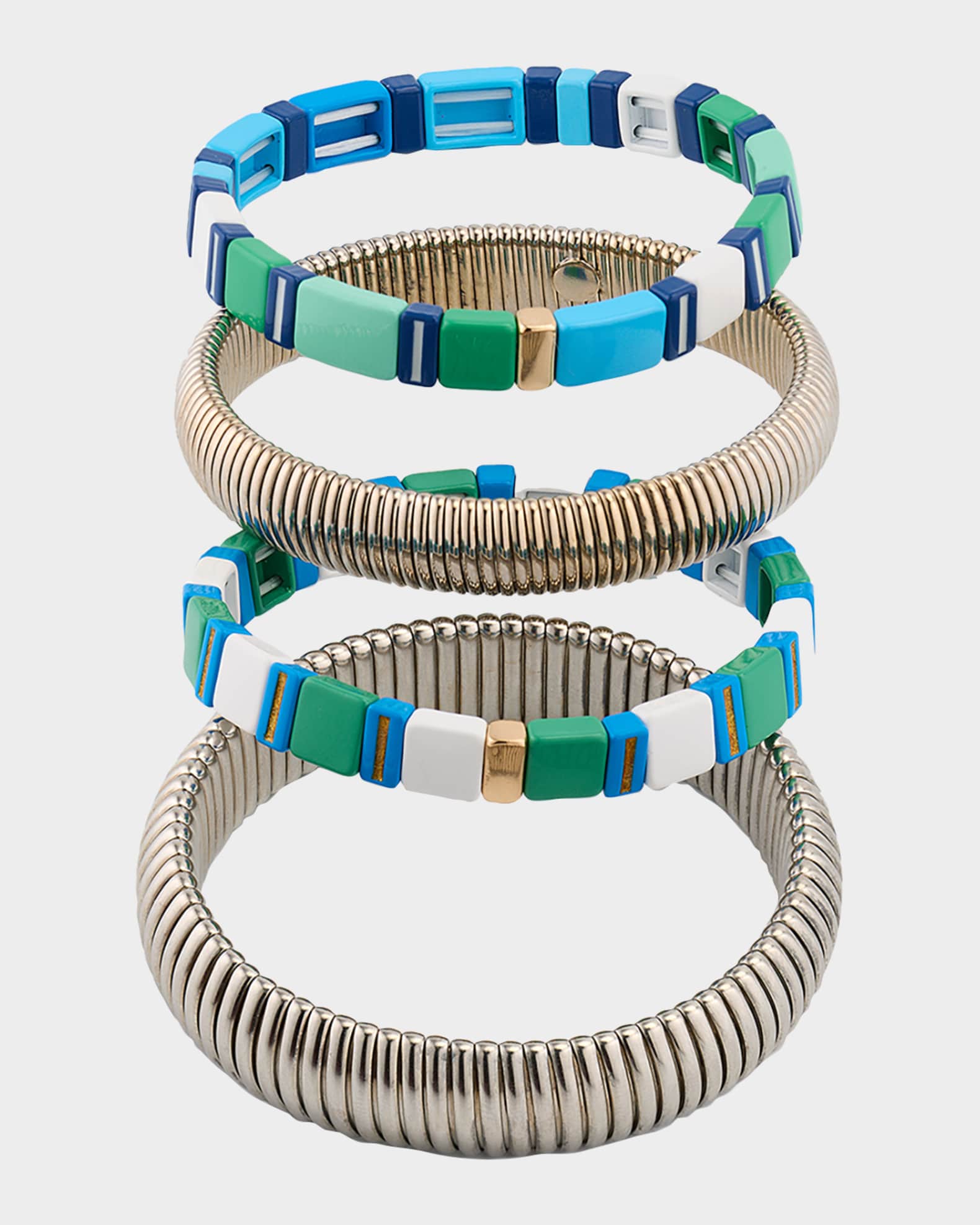 The Mykonos Stack Cobra Bracelets, Set of 4 1