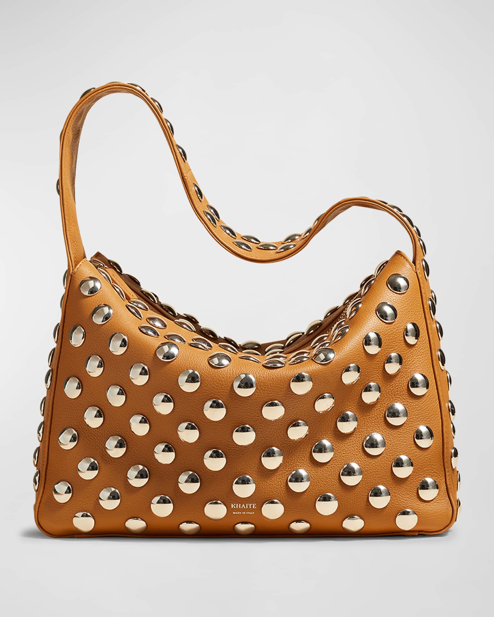 Khaite Elena Studded Leather Shoulder Bag | Neiman Marcus