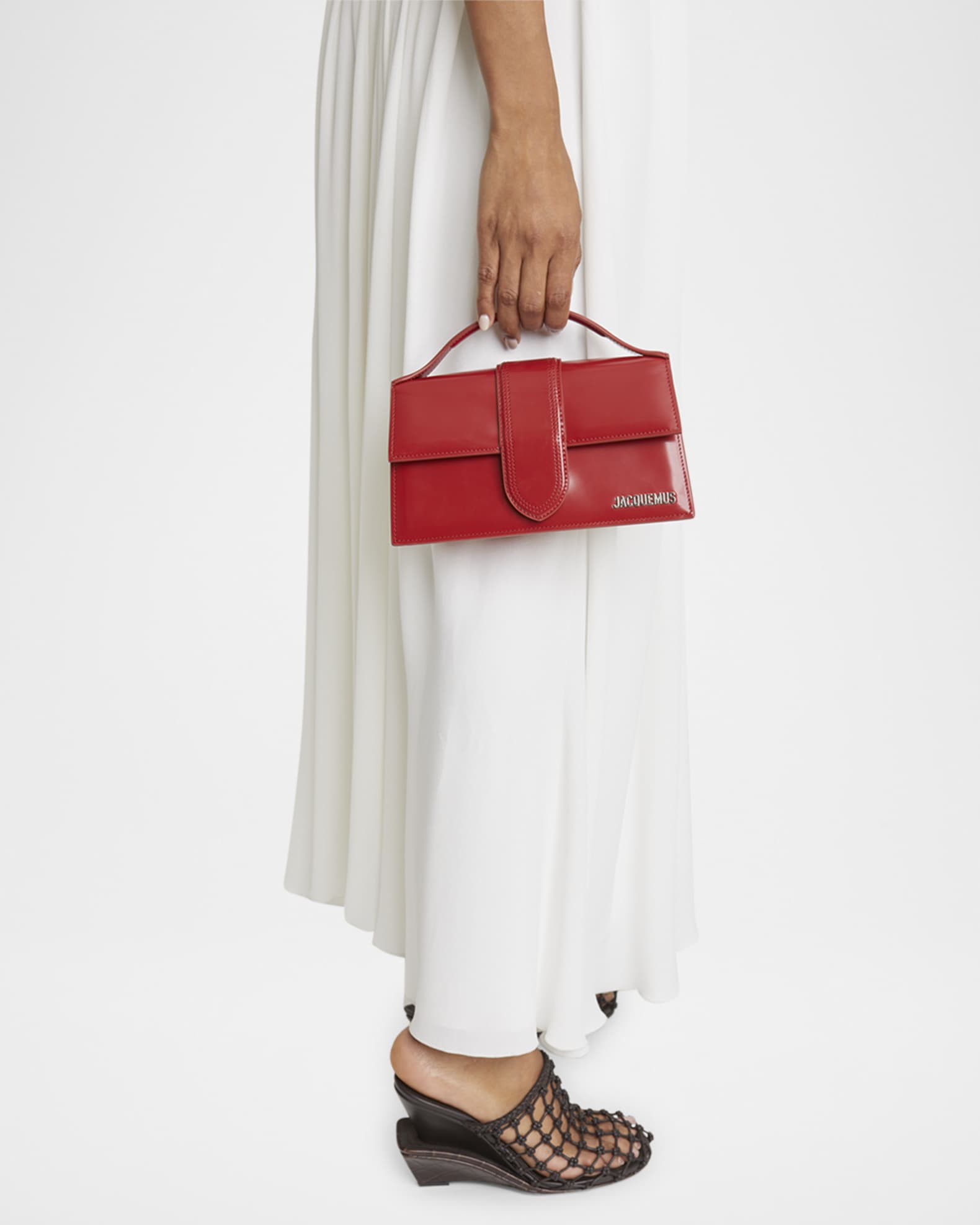 Jacquemus Le Grand Bambino Leather Crossbody Flap Bag