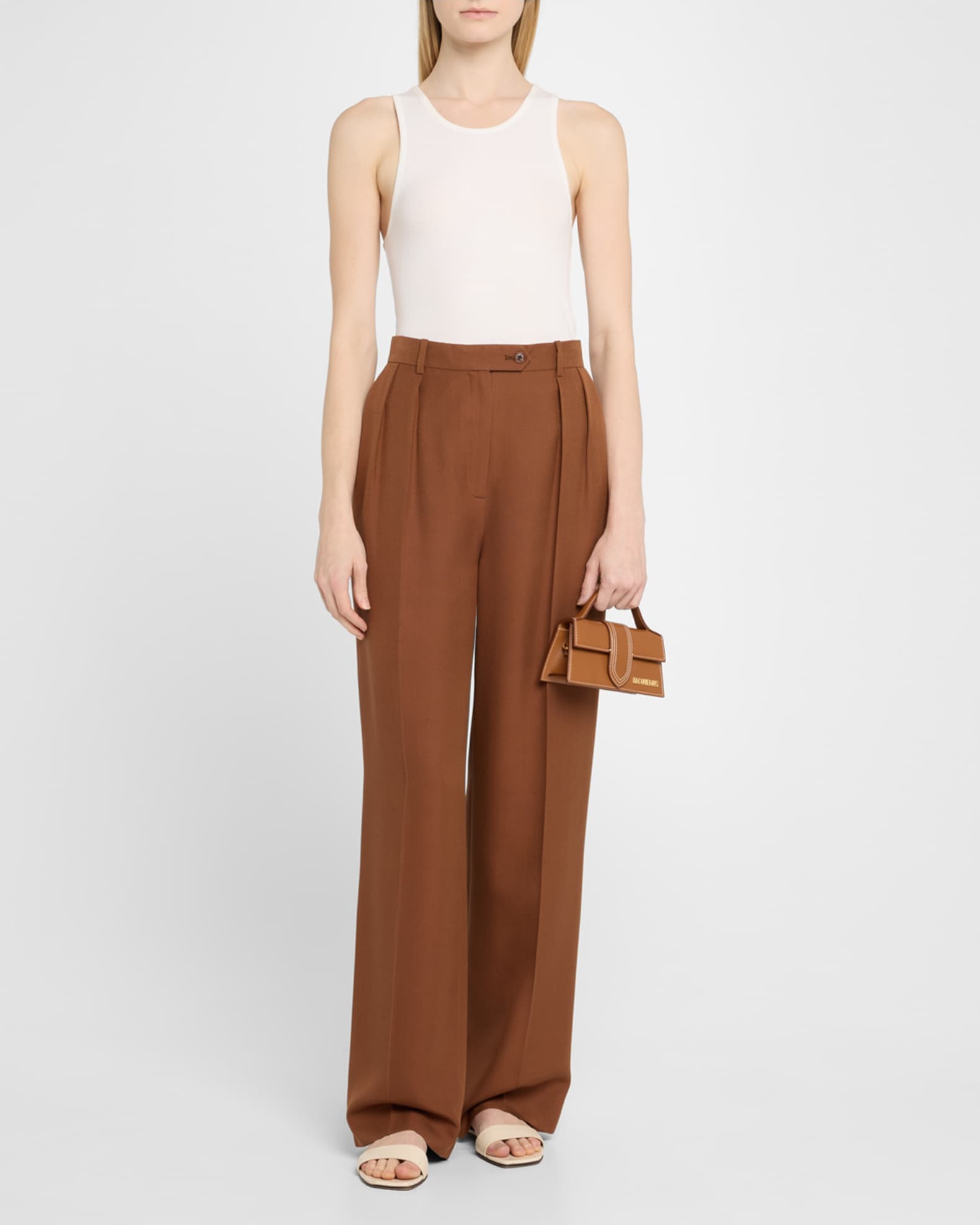 ボトムスその他 JACQUEMUS Brown trousers in silk blend Jacquemus Brown 'Le Pantalon Notte' Trousers Jacquemus
