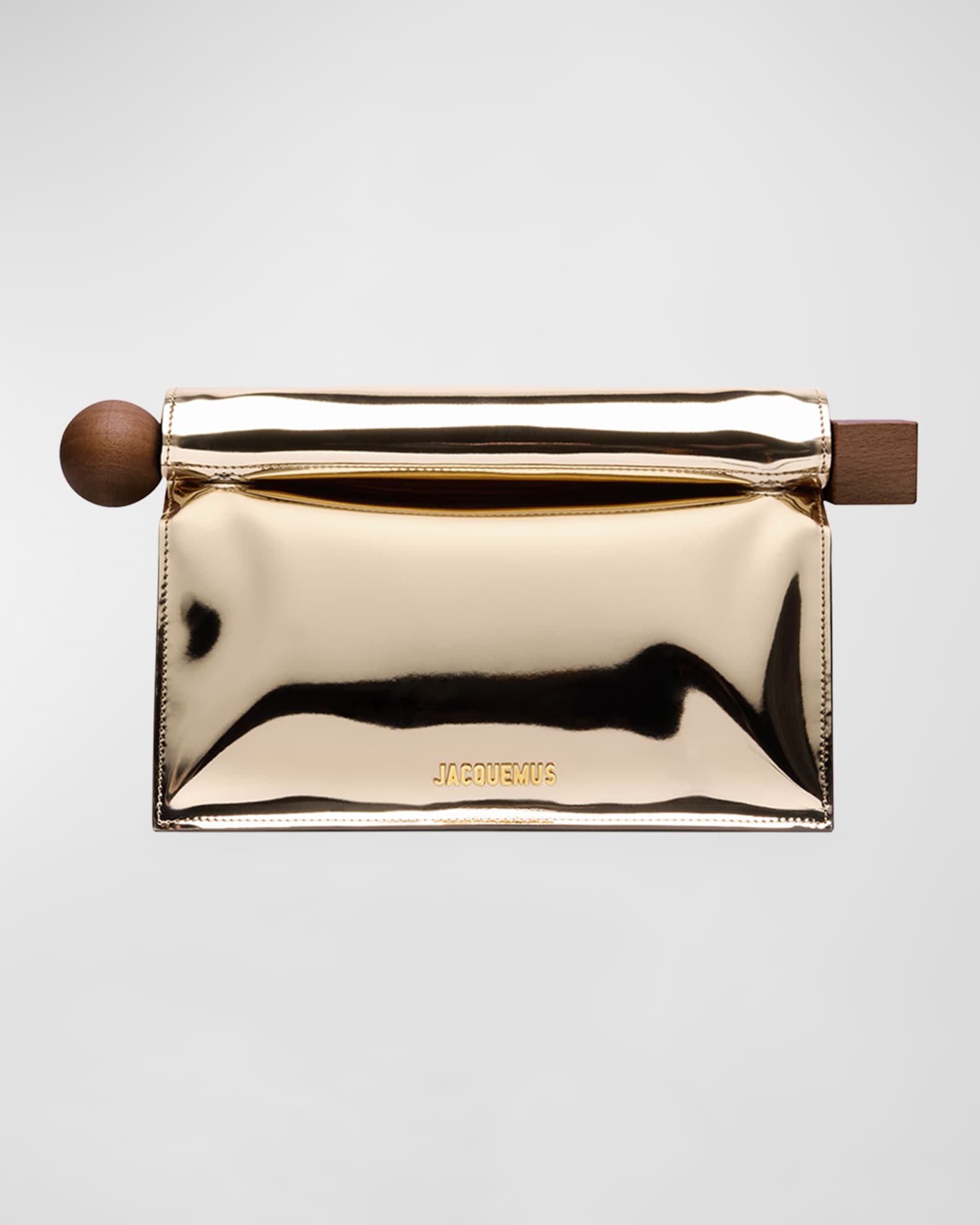 Jacquemus La Pochette Rond Metallic Clutch Bag