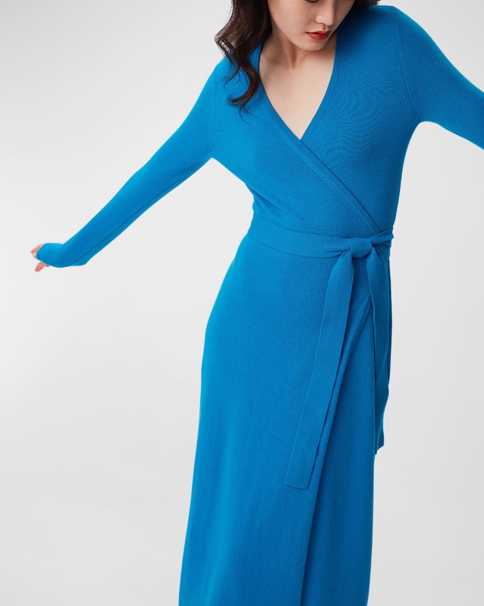 Dvf cashmere wrap dress clearance