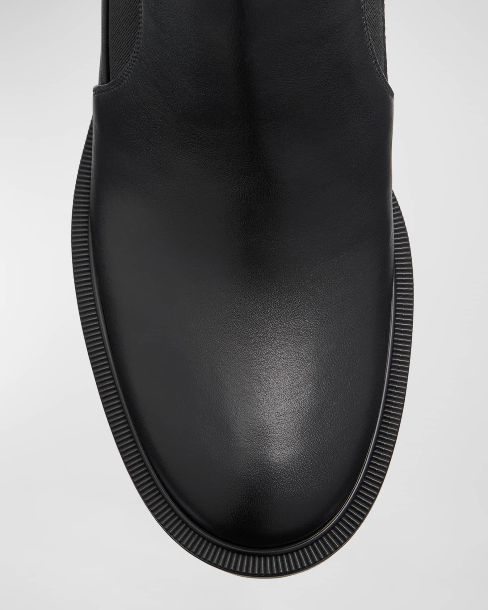 Christian Louboutin Marchacroche Leather Red Sole Chelsea Booties Neiman Marcus