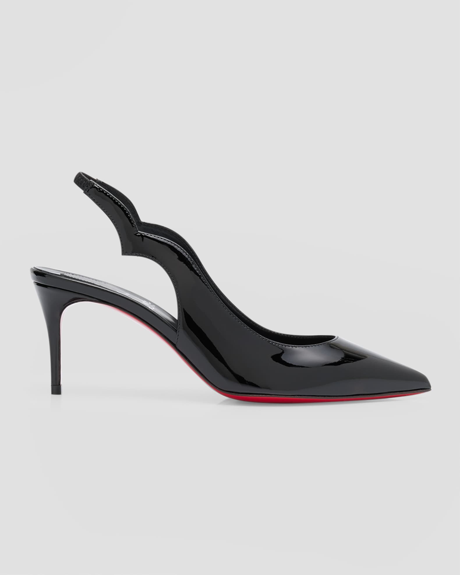 Hot Chick Patent Red Sole Slingback Pumps 0
