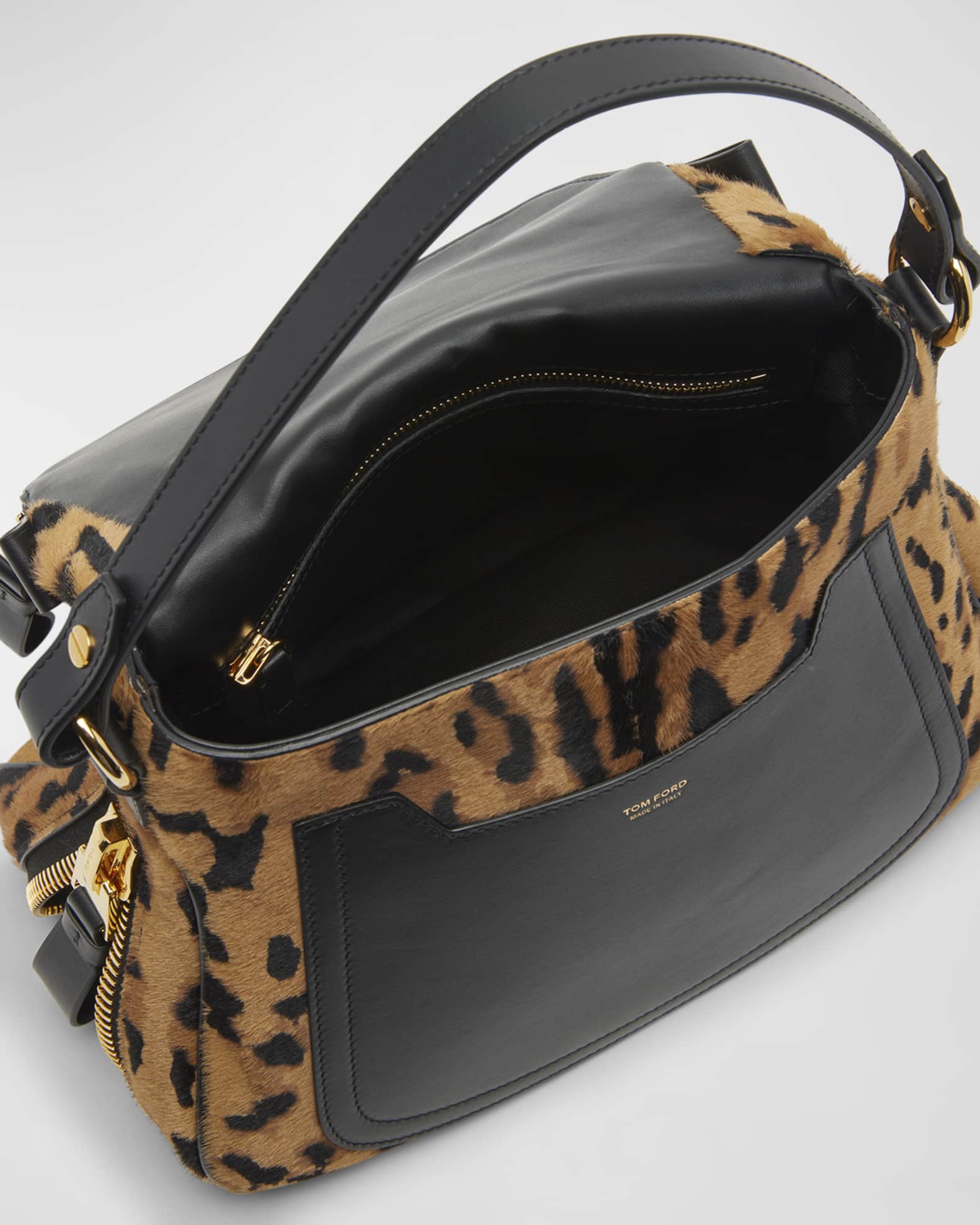 TOM FORD Jennifer Medium Double Strap Bag in Leopard Haircalf | Neiman ...