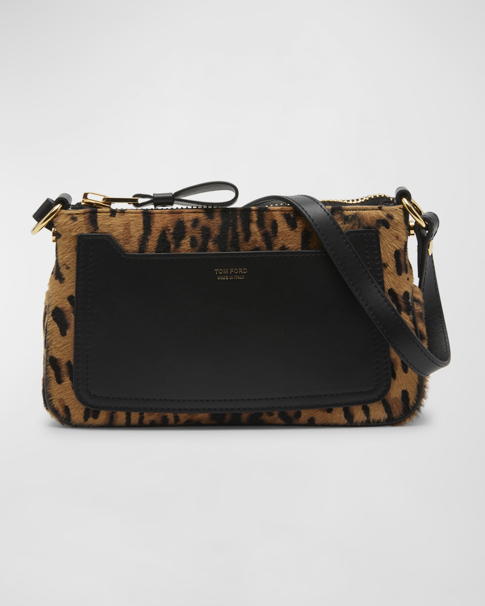 Women's Italian Leather & Calf Hair Crossbody in Leopard by Quince